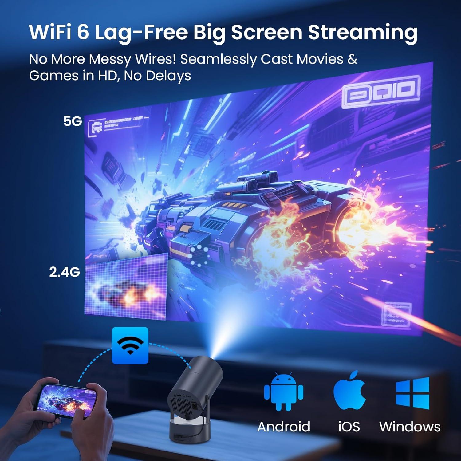 Proyector Mini Portátil WISHOLY X5 1080P WiFi Bluetooth Batería