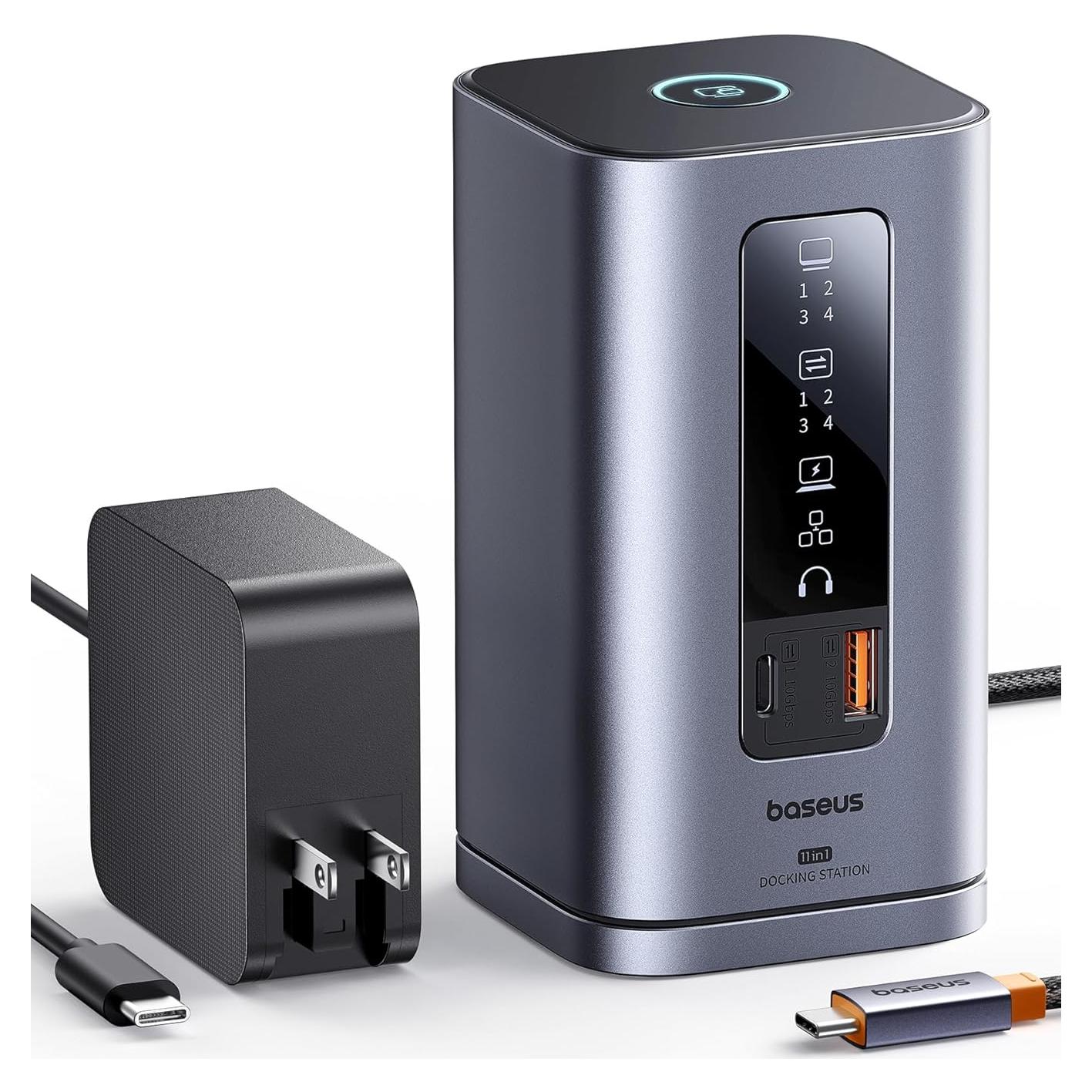 Baseus Estación de Acoplamiento 11 en 1 USB-C 4K Triple Pantalla