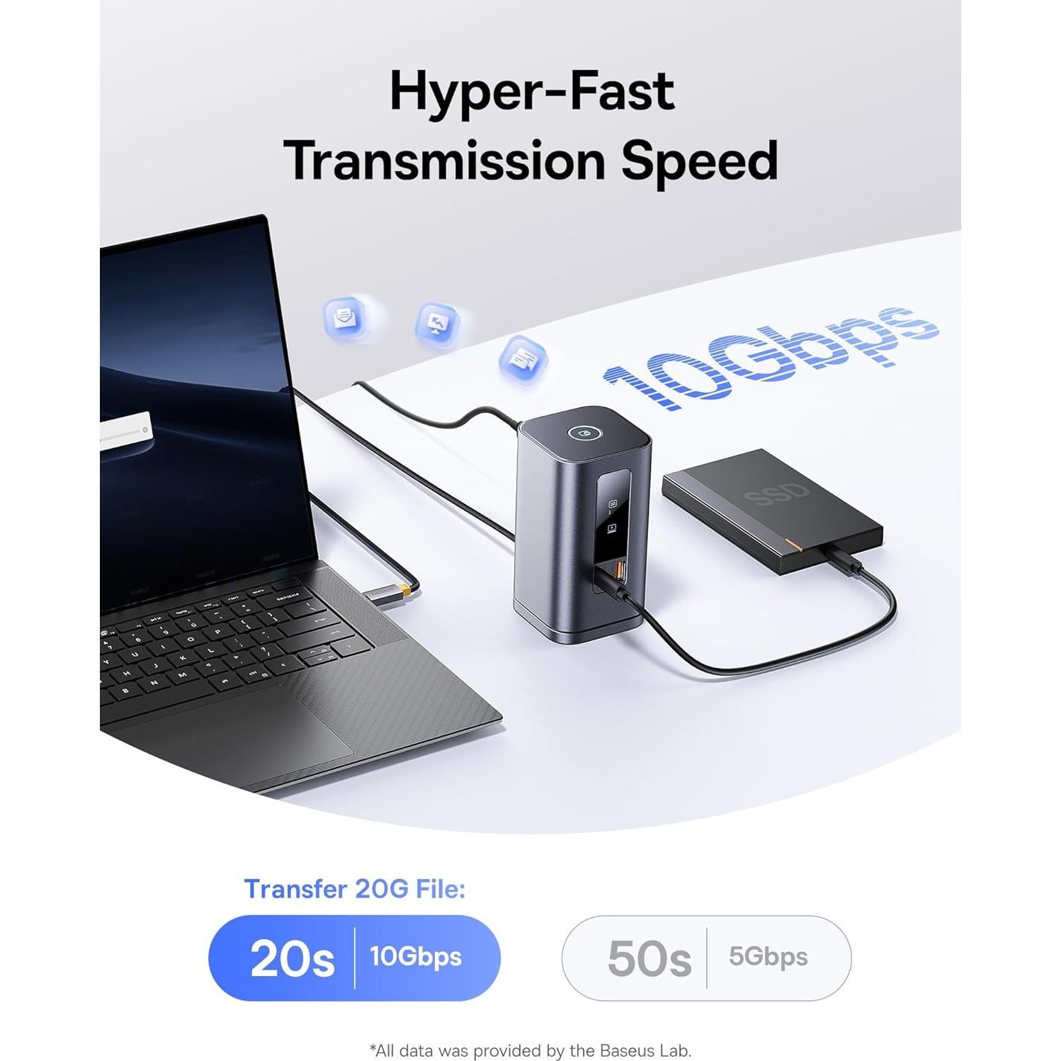Baseus Estación de Acoplamiento 11 en 1 USB-C 4K Triple Pantalla