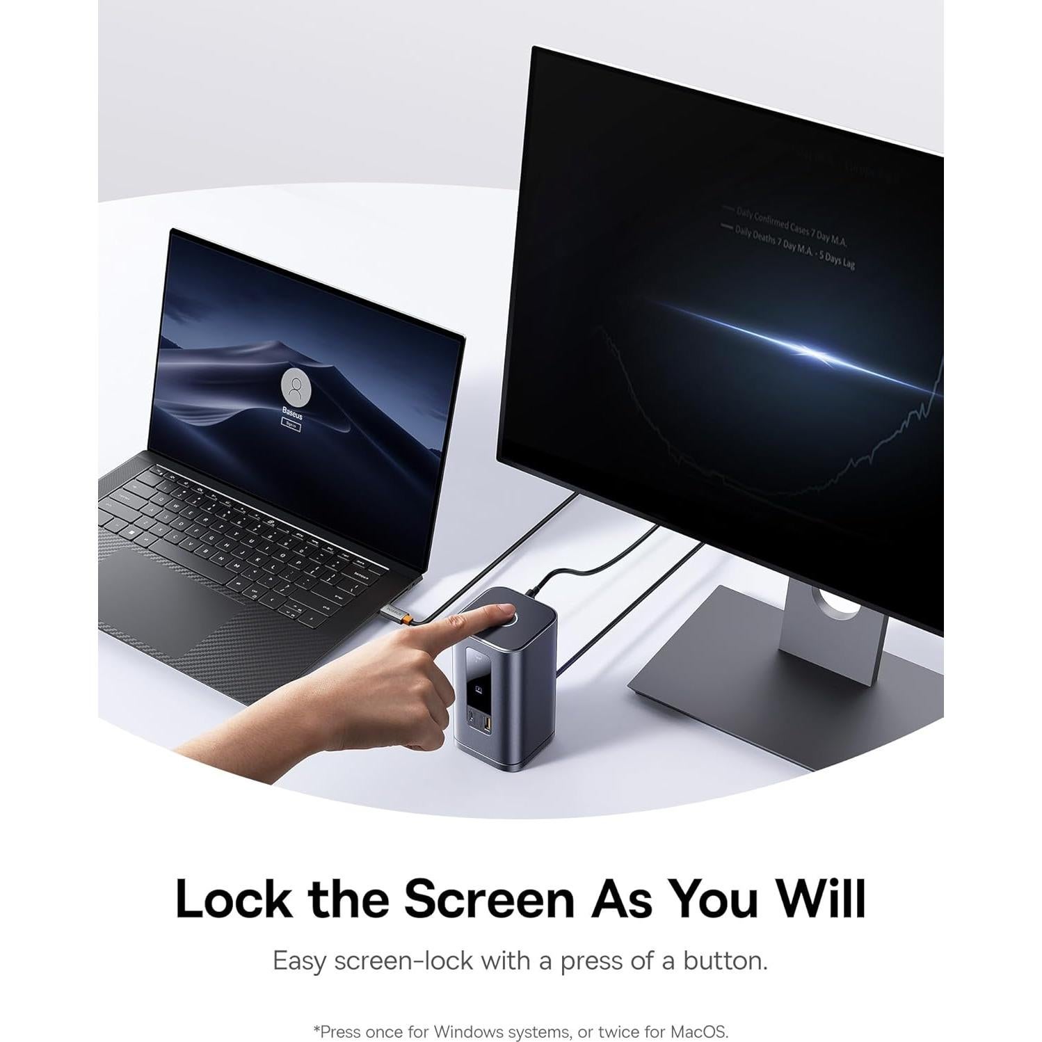 Baseus Estación de Acoplamiento 11 en 1 USB-C 4K Triple Pantalla