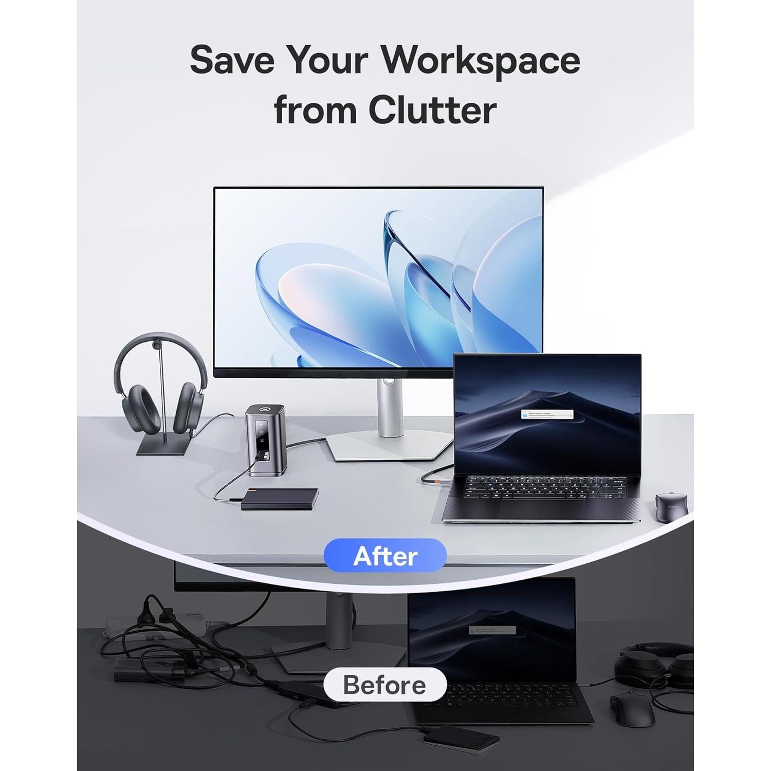 Baseus Estación de Acoplamiento 11 en 1 USB-C 4K Triple Pantalla