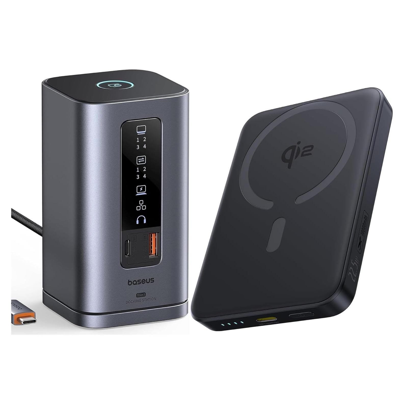 Baseus Estación de Acoplamiento 11 en 1 + Power Bank Magnético 10000mAh
