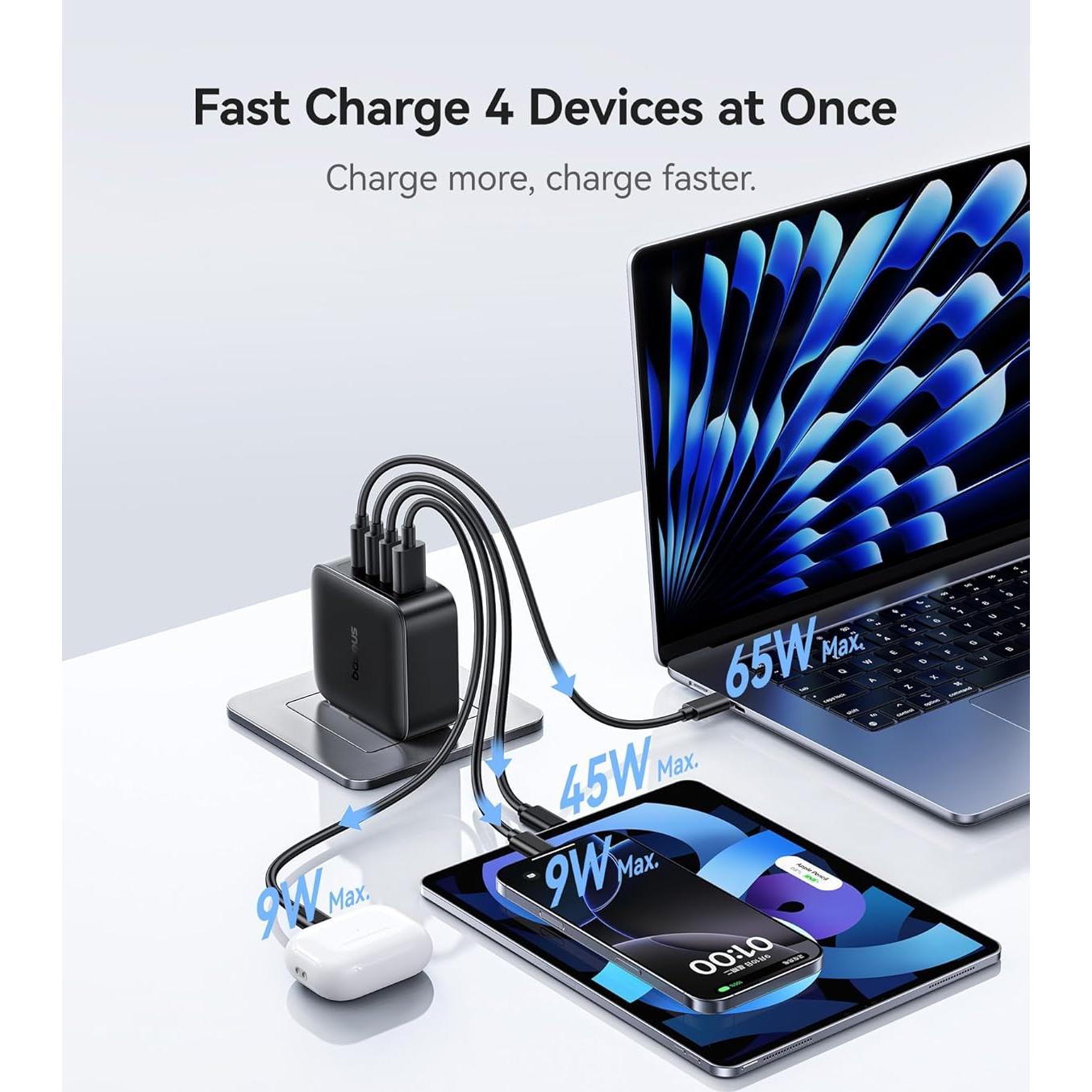 Baseus Estación de Acoplamiento 11 en 1 + Cargador USB C 140W