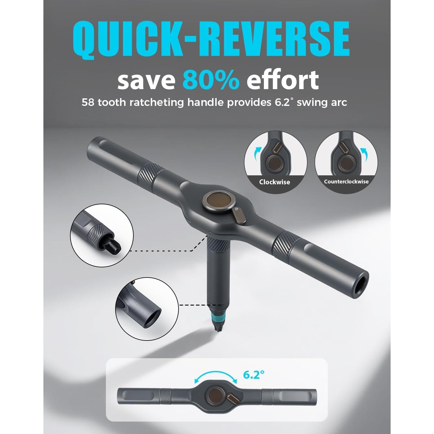 Juego de destornilladores de trinquete VMAN RS1, 24 en 1, magnéticos