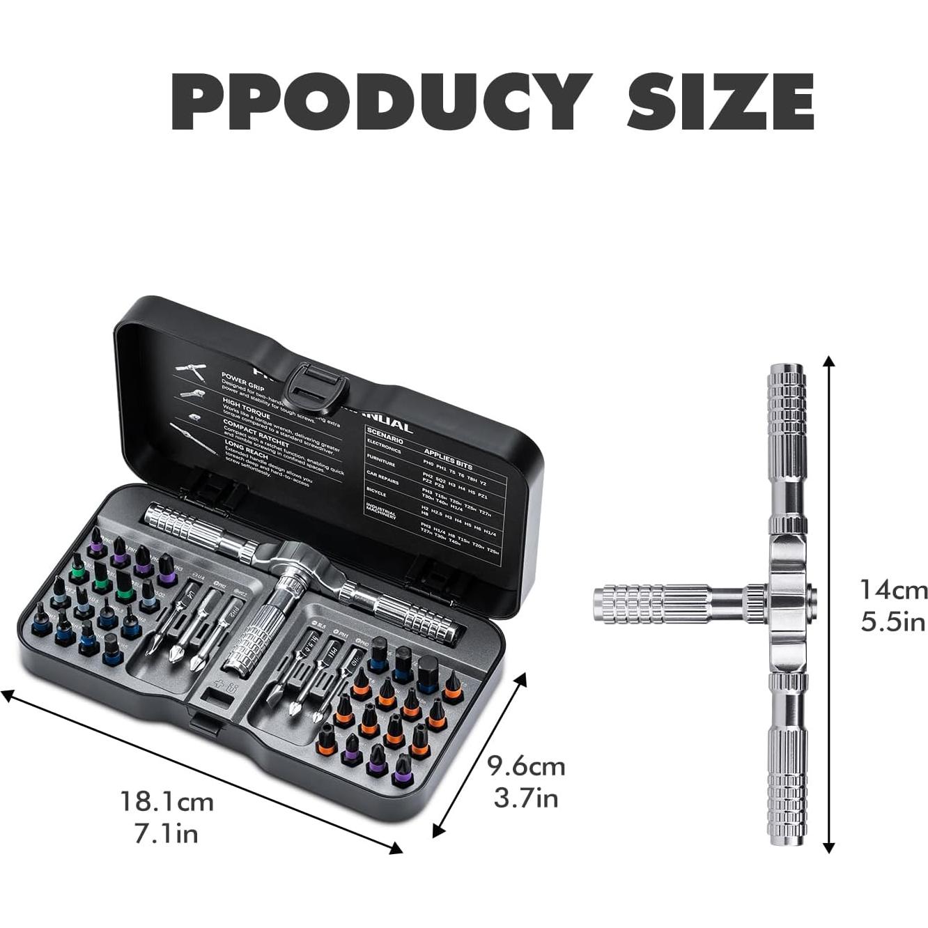 Juego de Destornilladores de Carraca VMAN 40 en 1 con Puntas S2