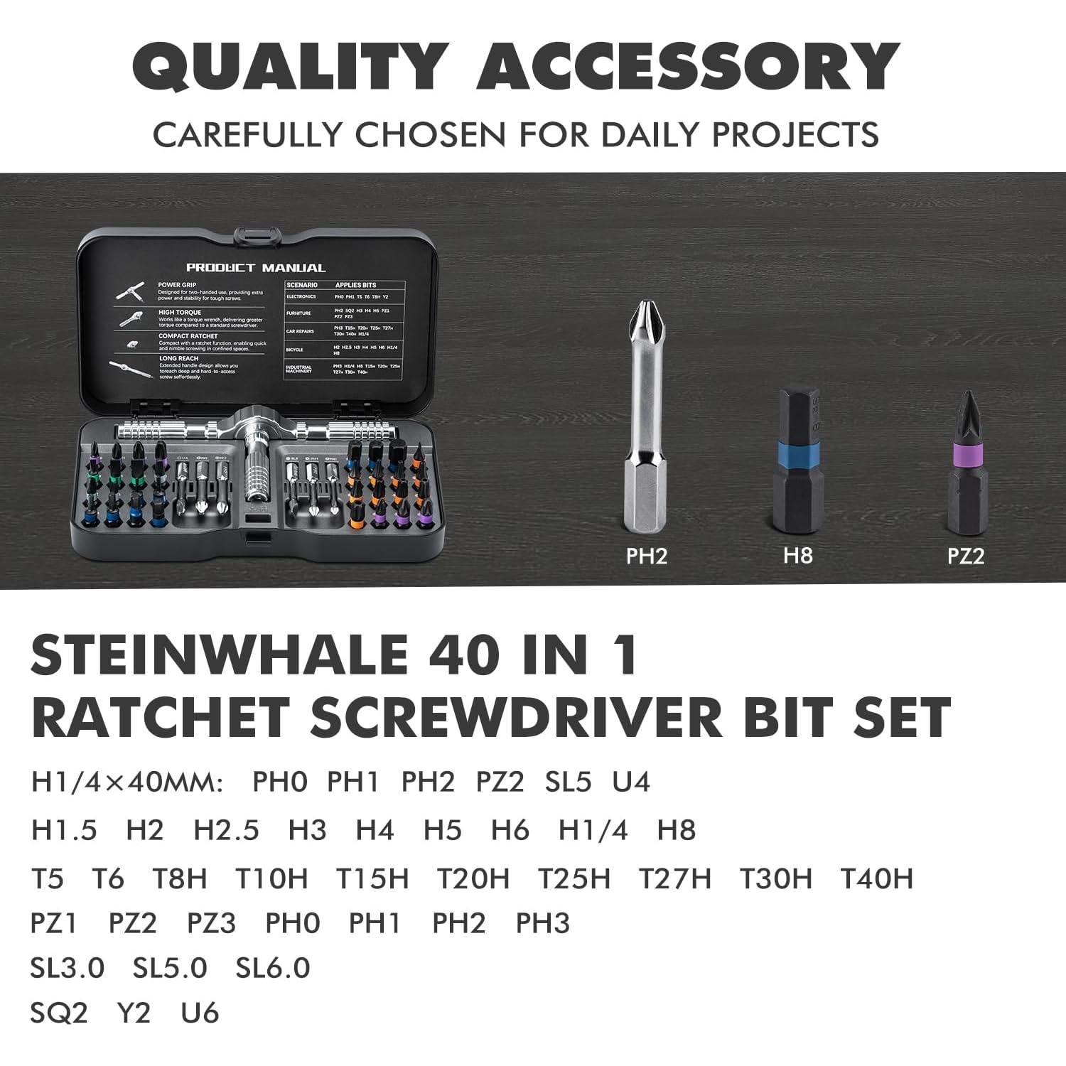 Juego de Destornilladores de Carraca VMAN 40 en 1 con Puntas S2