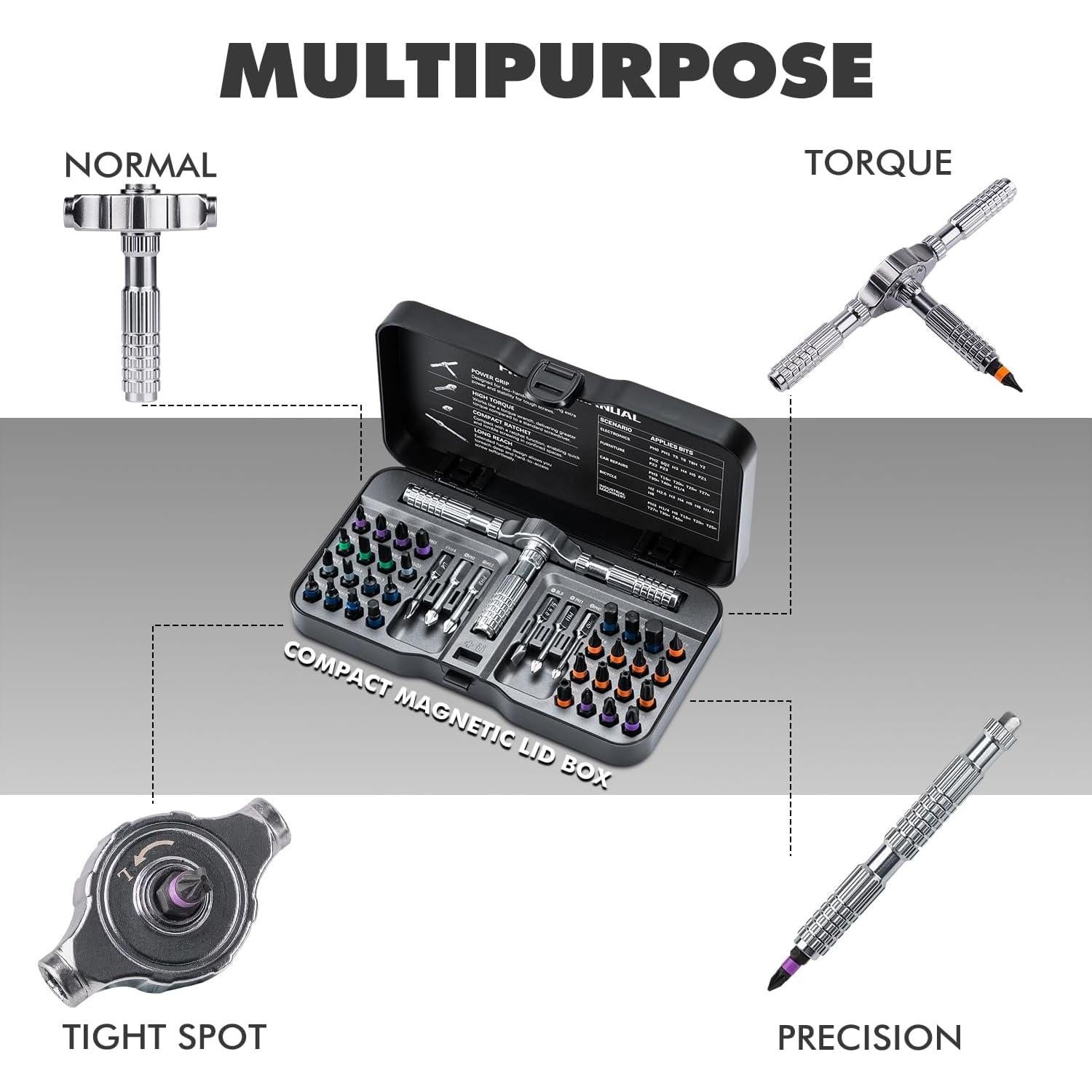 Juego de Destornilladores de Carraca VMAN 40 en 1 con Puntas S2