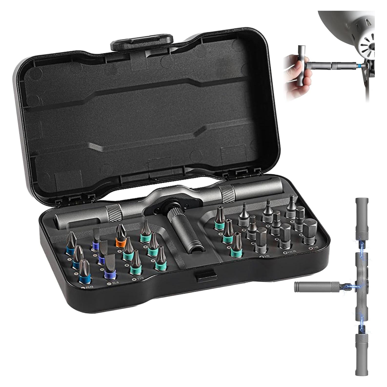 Juego de Destornilladores Magnéticos 24 en 1 USUAUU - Ergonomía y Portabilidad