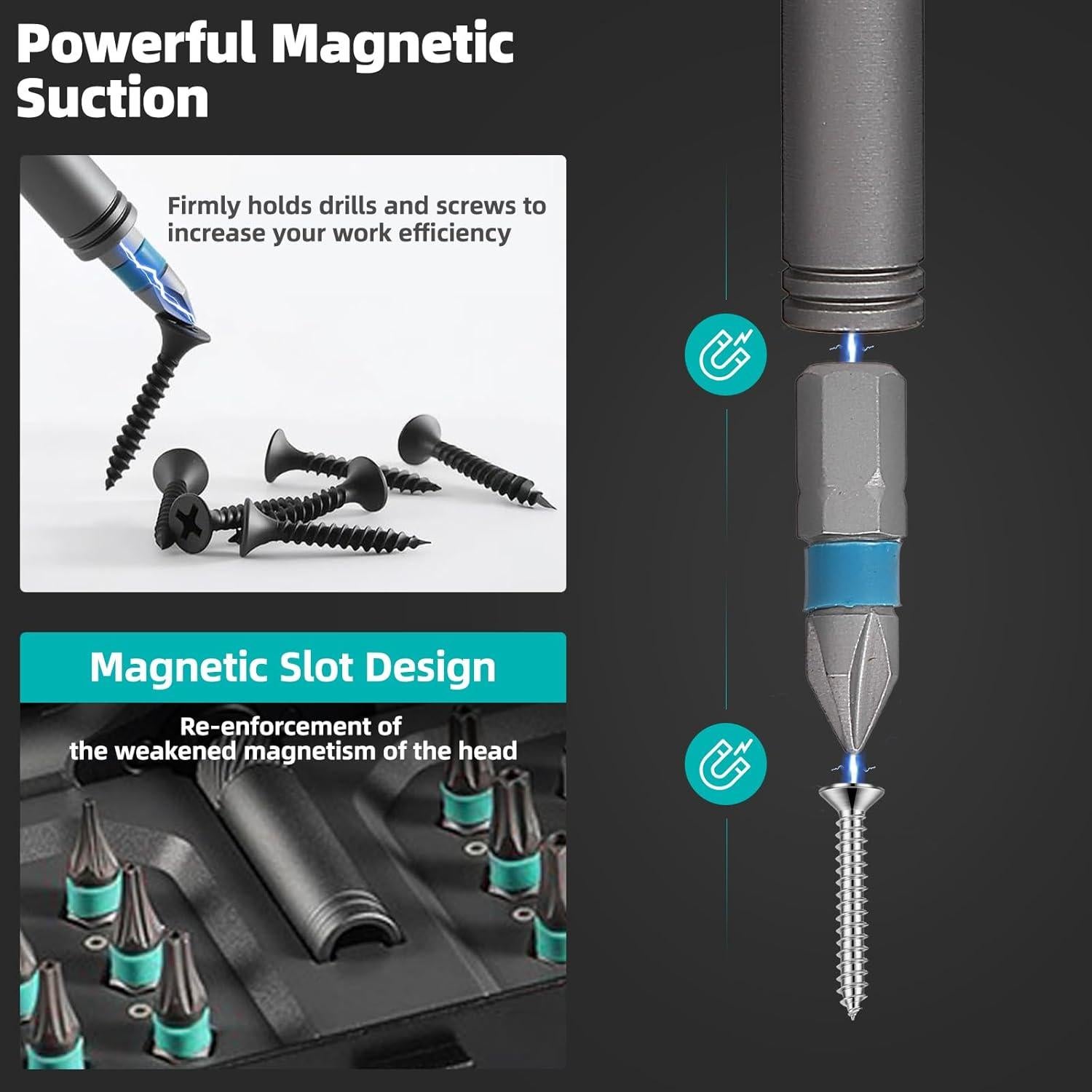 Juego de Destornilladores Magnéticos 24 en 1 USUAUU - Ergonomía y Portabilidad