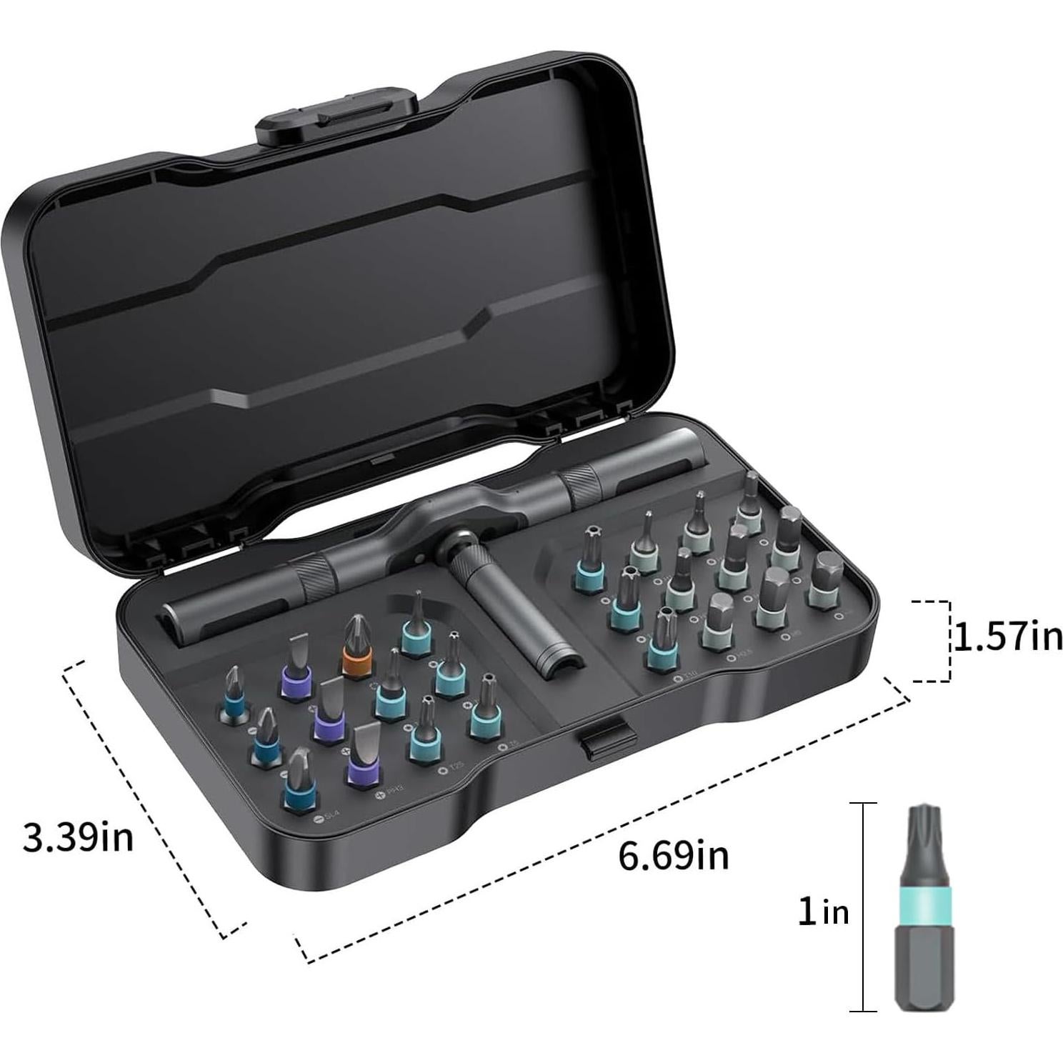 Juego de Destornilladores Magnéticos 24 en 1 JUSTHERE - Precisión y Ergonomía