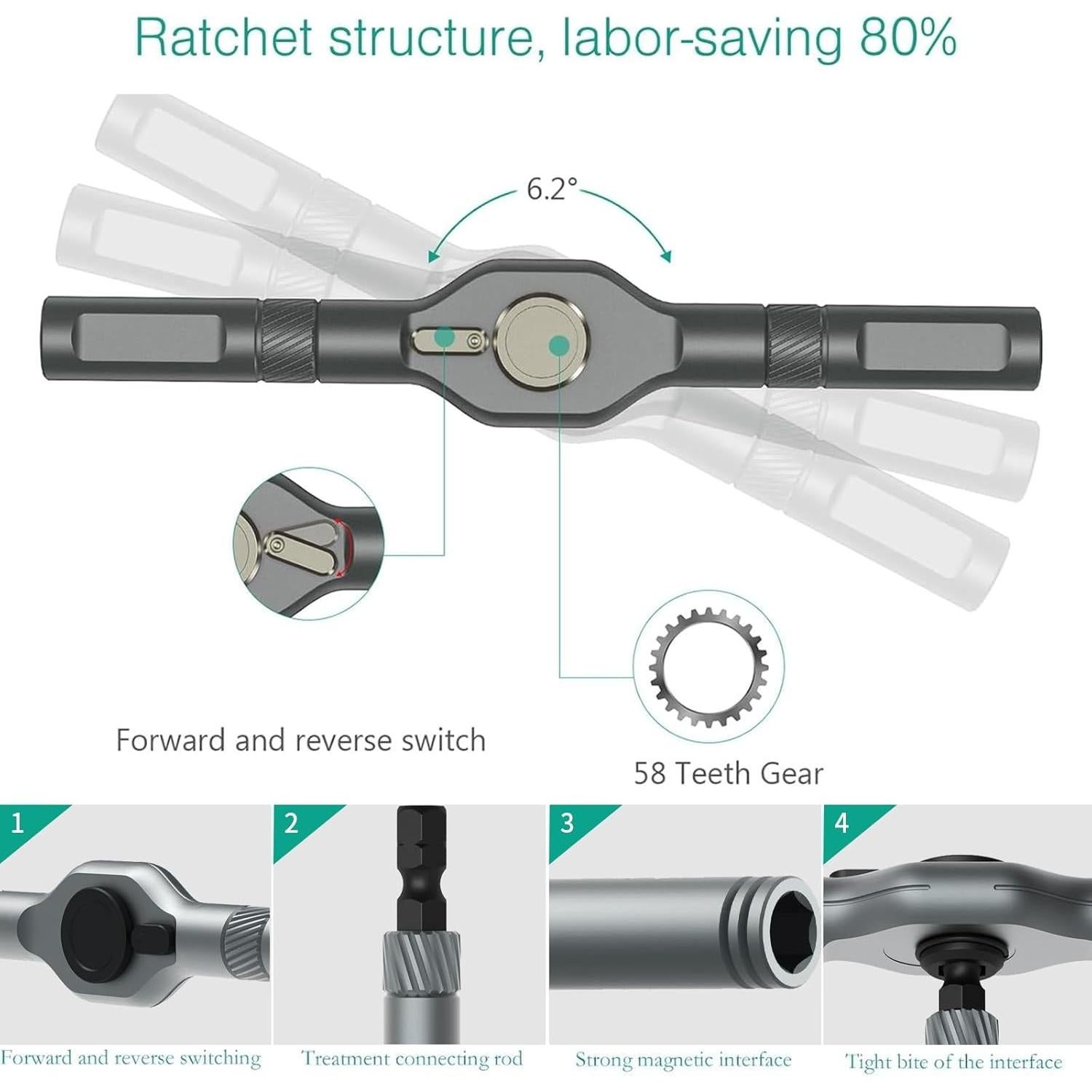 Juego de Destornilladores Magnéticos 24 en 1 JUSTHERE - Precisión y Ergonomía