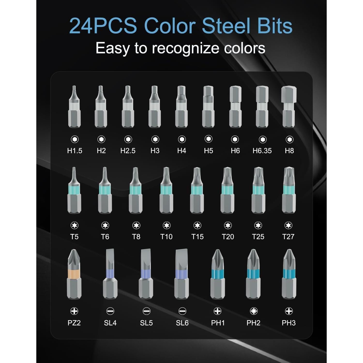 Juego de Destornilladores de Carraca 24 en 1 Ankilo con Estuche