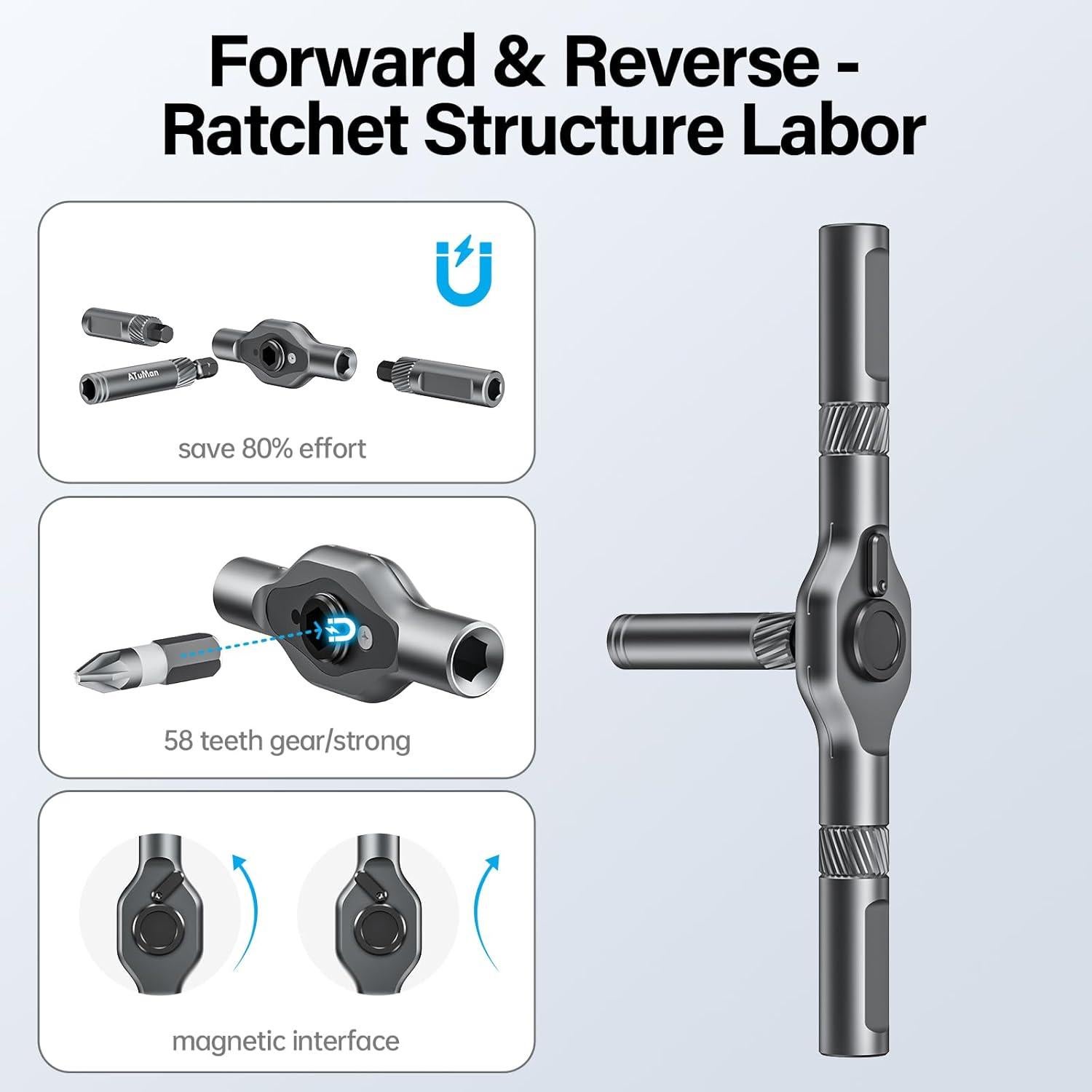 Juego de Destornilladores Magnéticos 24 en 1 TEOUKB con Mango en T