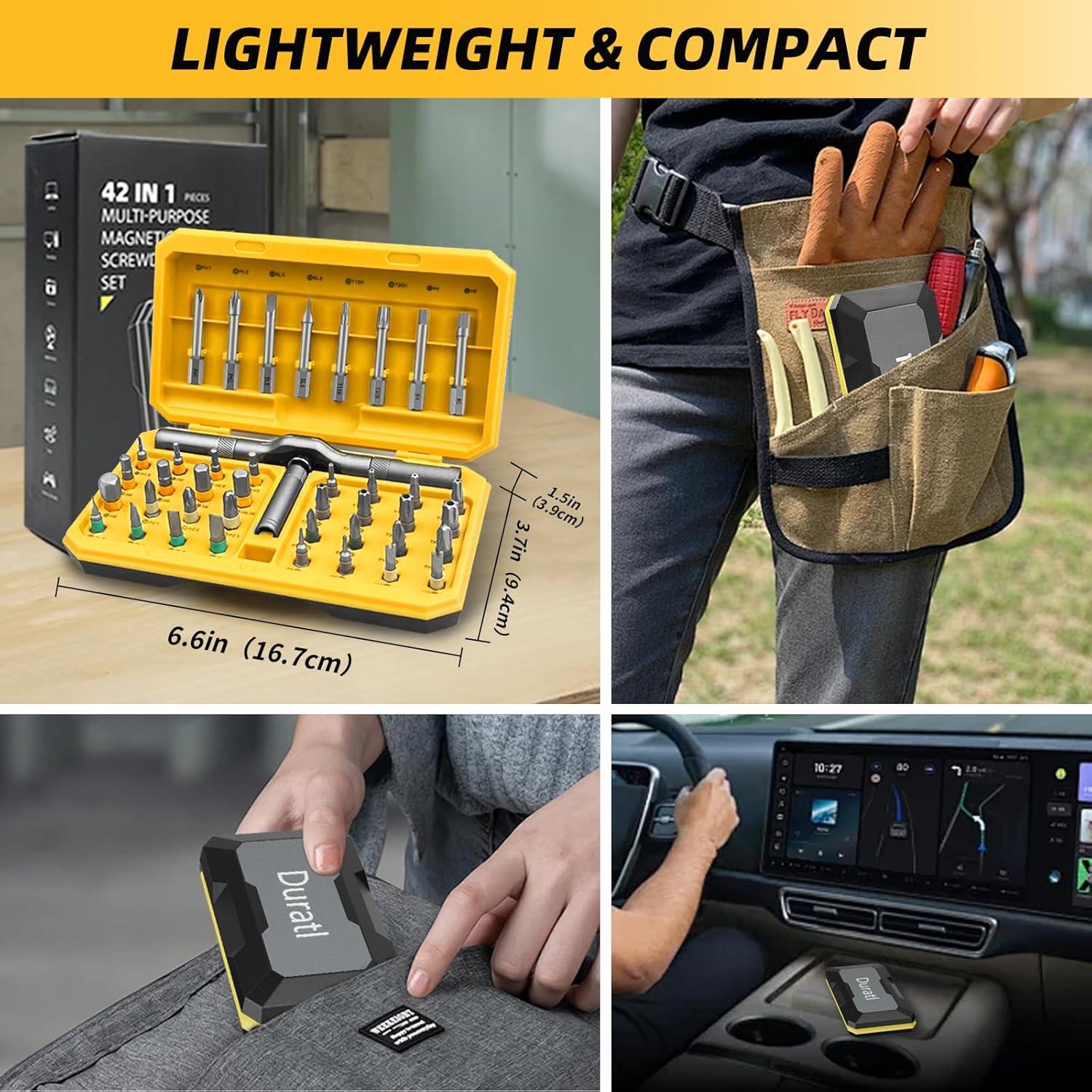 Juego de Destornilladores Magnéticos 42 en 1 Duratl con Carraca