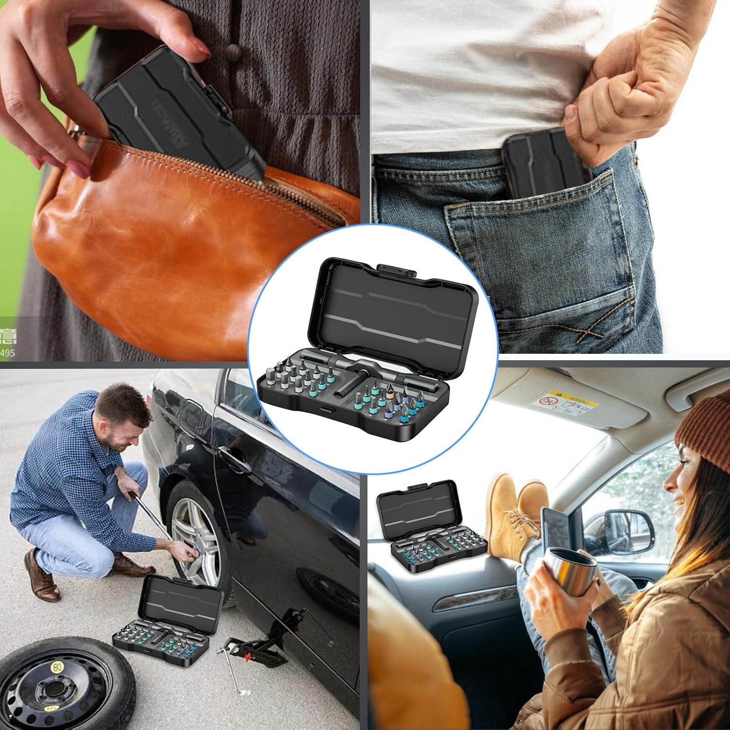 Juego de Destornilladores Magnéticos 24 en 1 TOTITOM - Portátil