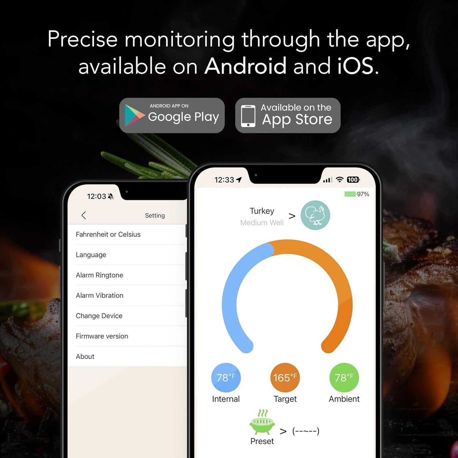 Termómetro de Carne Inalámbrico Charm DT-128 Bluetooth 152.4m