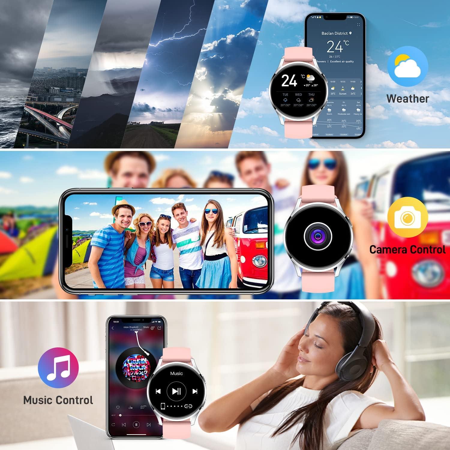 Reloj Inteligente Fitness S37 Rosa - Llamadas, Monitor Cardíaco