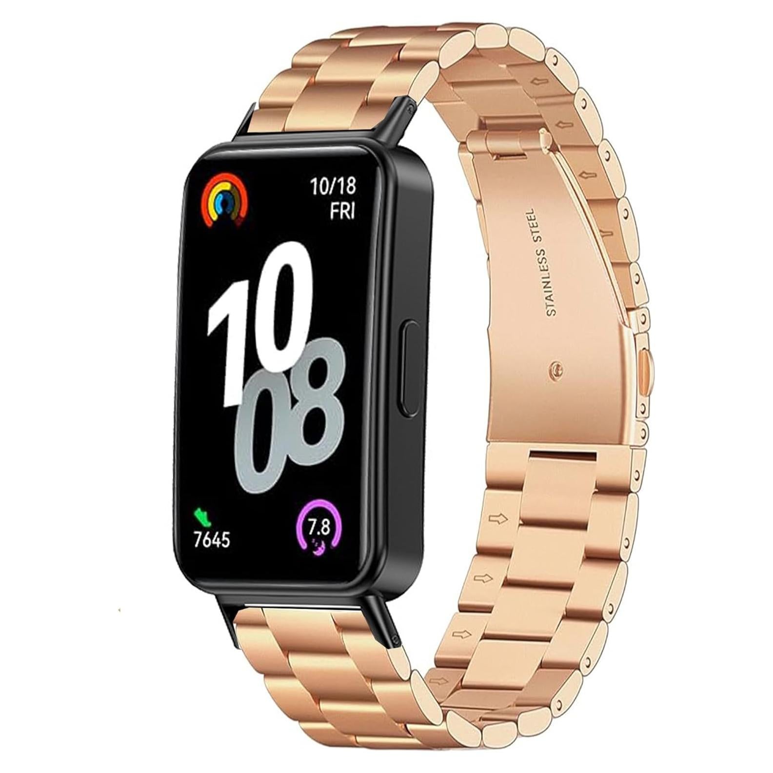 Correa de Acero Inoxidable para HUAWEI Band 10/9/8 - Oro Rosa