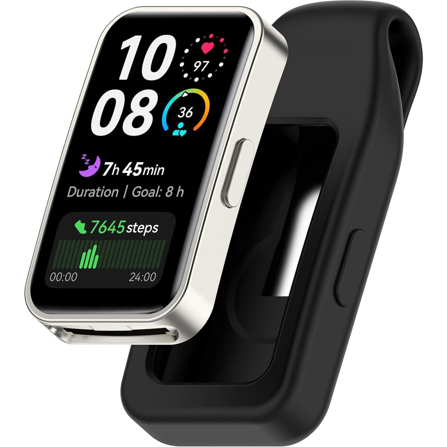 Funda Protectora de Silicona LOKEKE para Huawei Band 10/9/8 - Negro