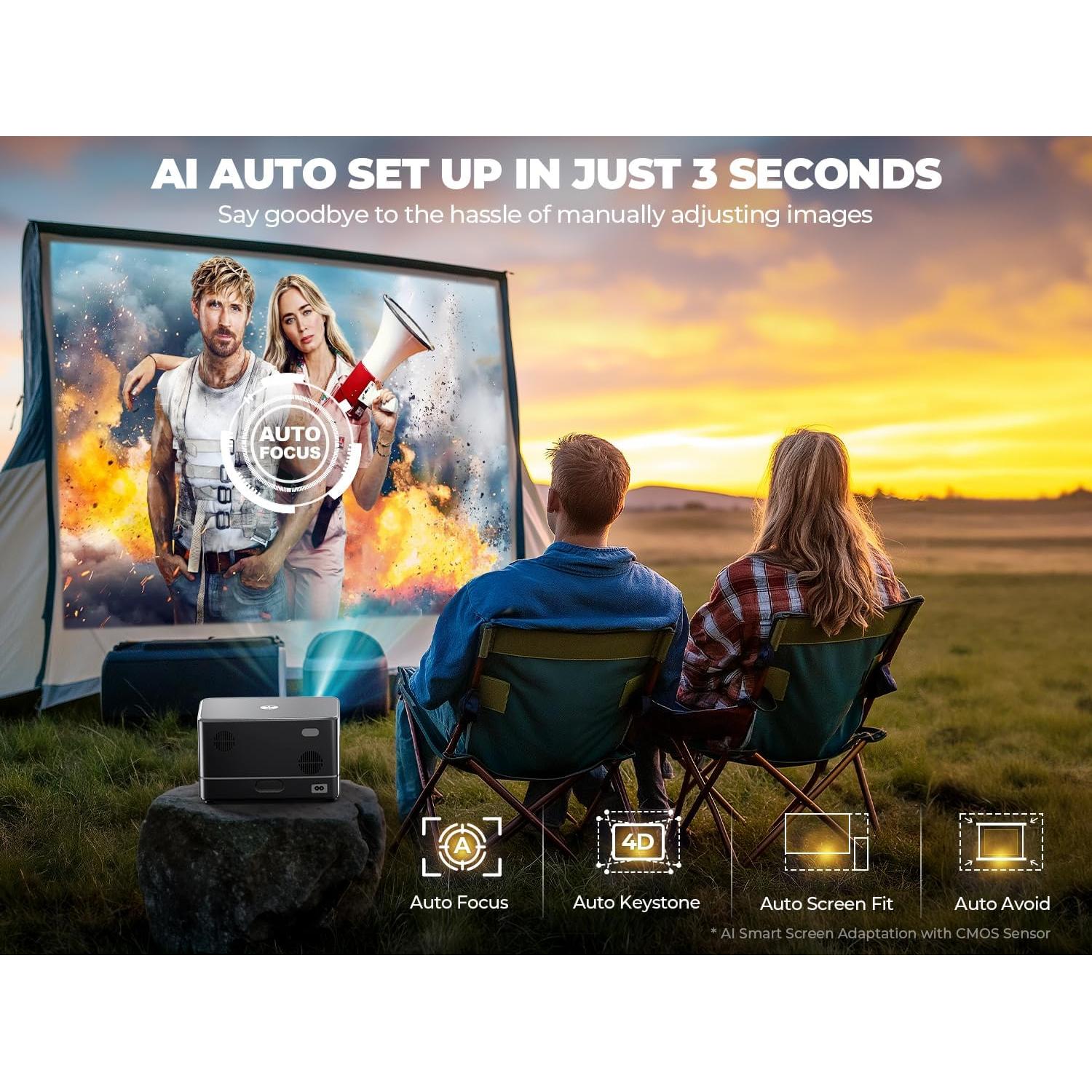 Proyector DBPOWER S5 4K WiFi 6 1000 ANSI 1080P 5" LCD