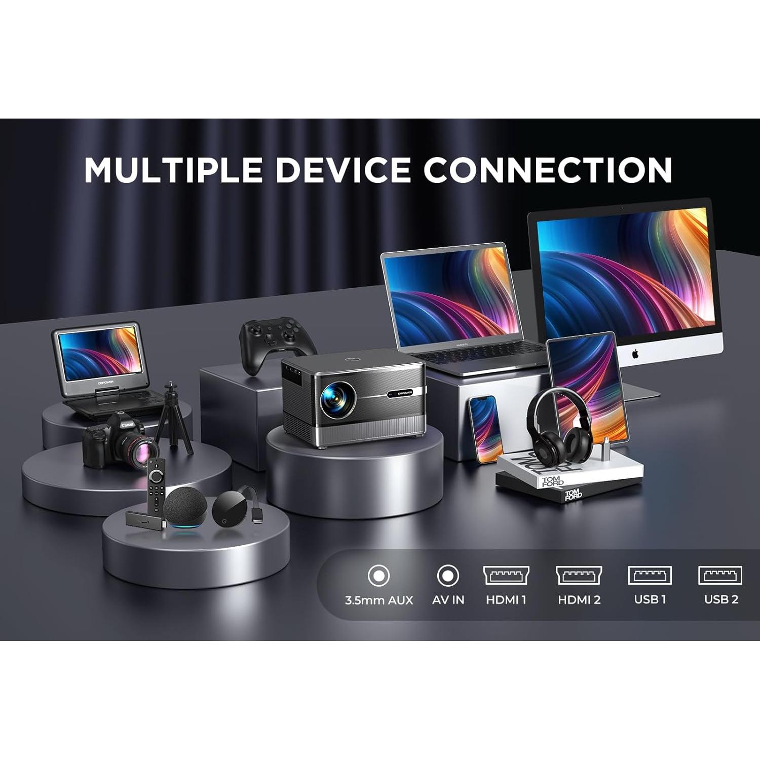 Proyector DBPOWER S5 4K WiFi 6 1000 ANSI 1080P 5" LCD