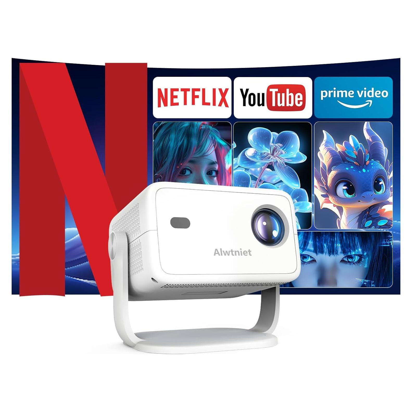 Proyector Inteligente Alwtniet 4K 400 ANSI Wifi Bluetooth 1080P