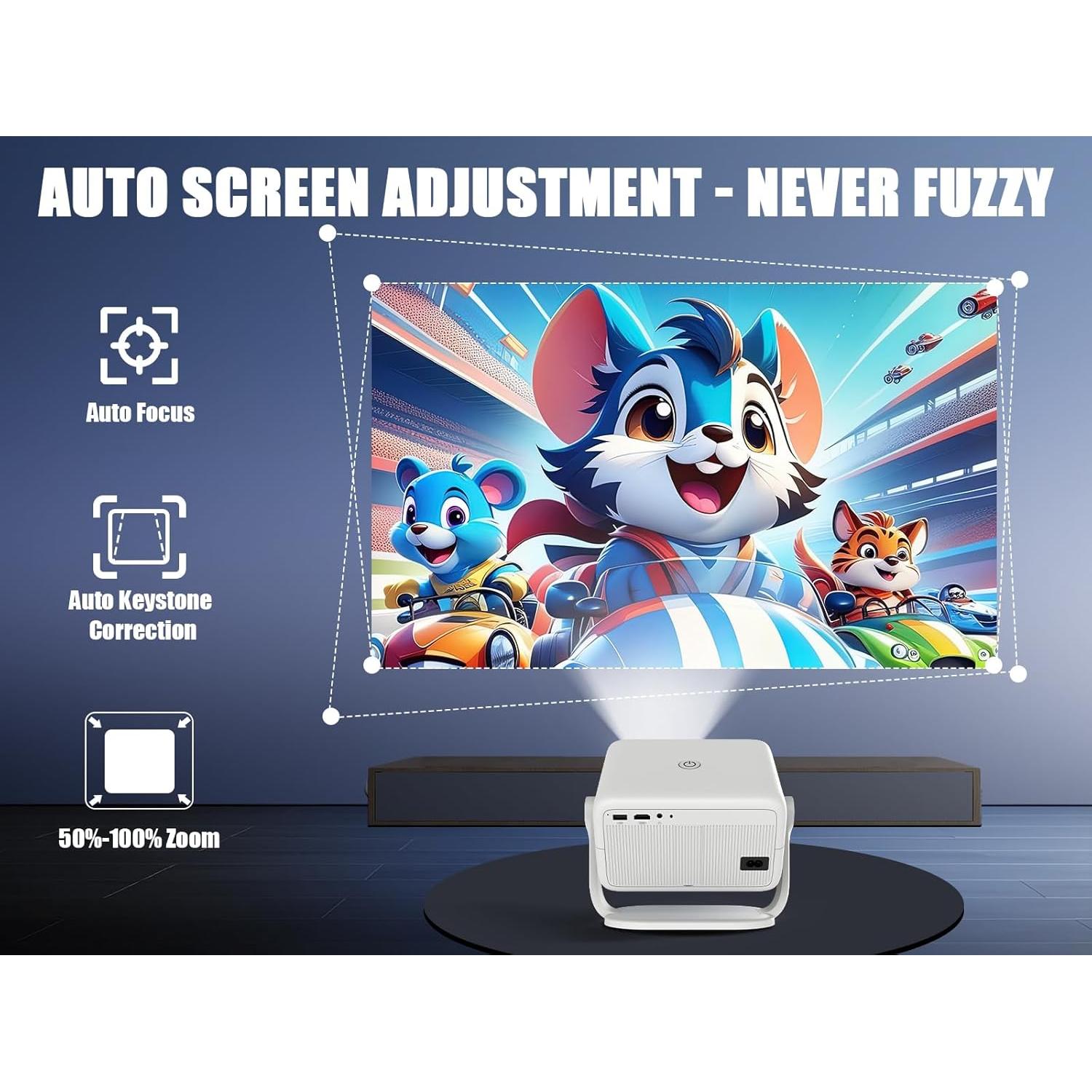 Proyector Inteligente Alwtniet 4K 400 ANSI Wifi Bluetooth 1080P