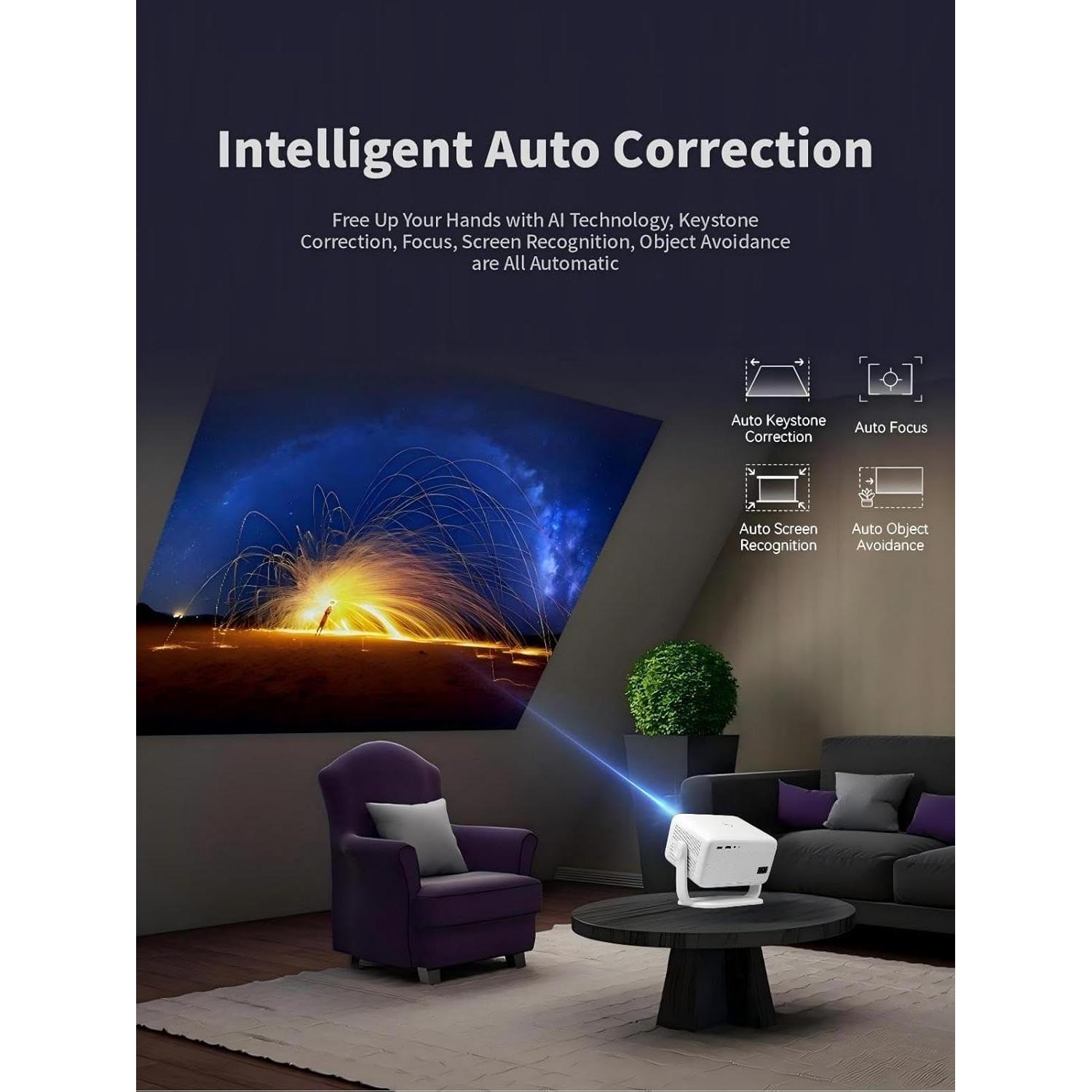 Proyector Mini 4K Amornee Vision 1 con WiFi y Bluetooth 1080P