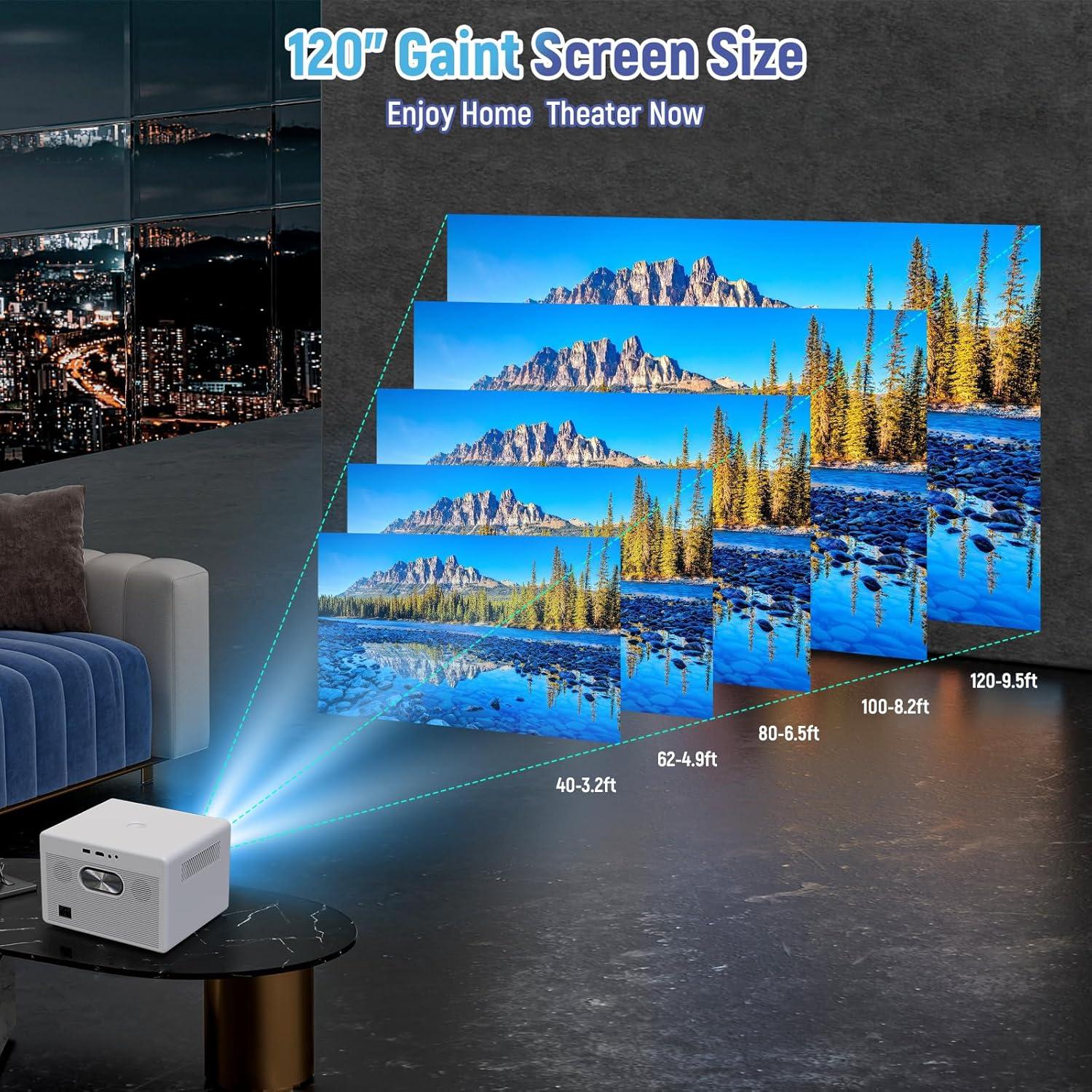 Proyector Maypug P7 1080P 600 Lúmenes WiFi Bluetooth Corto Alcance