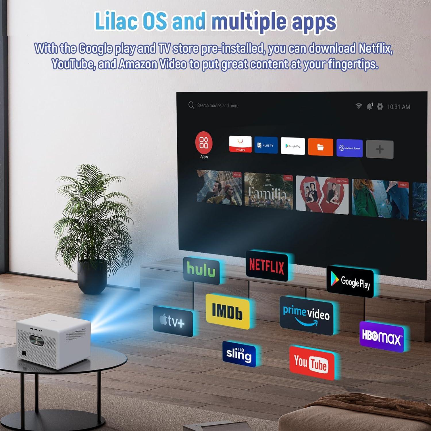 Proyector Maypug P7 1080P 600 Lúmenes WiFi Bluetooth Corto Alcance