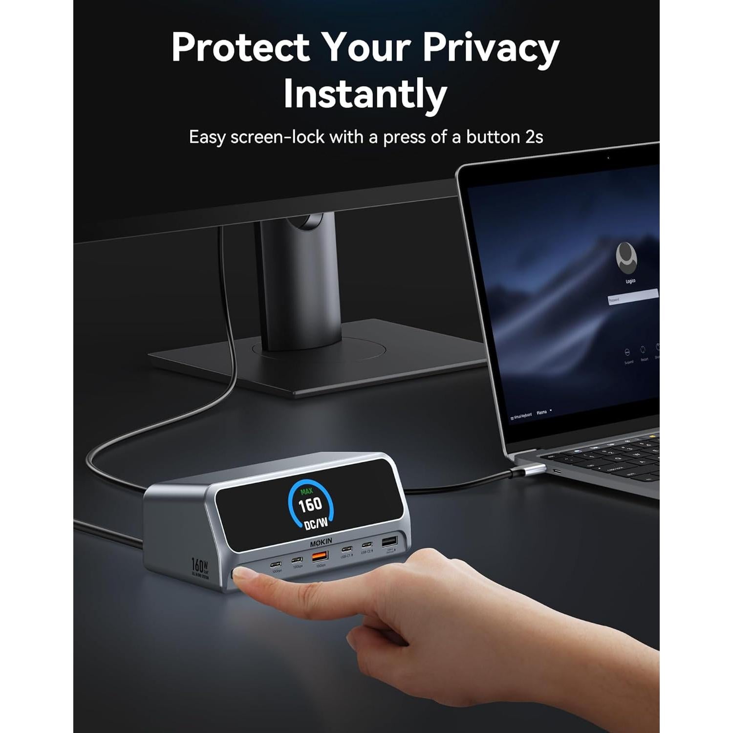 Estación de Acoplamiento MOKiN 13 en 1 USB-C 160W HDMI 4K