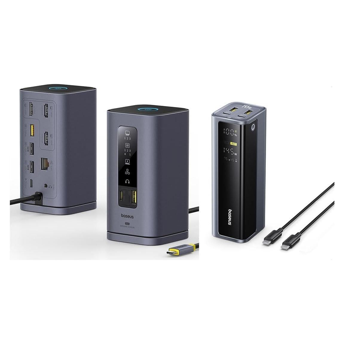 Baseus Banco de Energía 20800mAh 145W con Estación de Acoplamiento USB-C