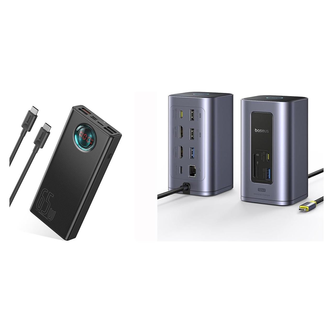 Baseus Estación de Acoplamiento 12 en 1 con Batería 30000mAh 65W
