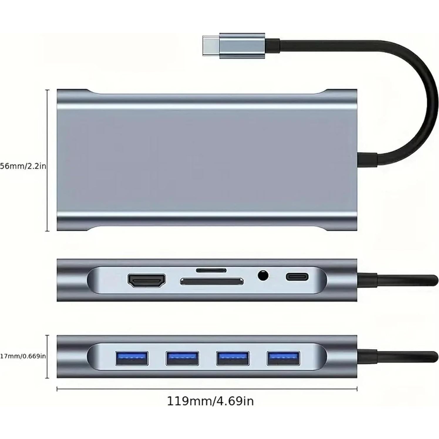 Hub USB C 11 en 1 NeucomBBT con HDMI, Ethernet, 4 USB, VGA