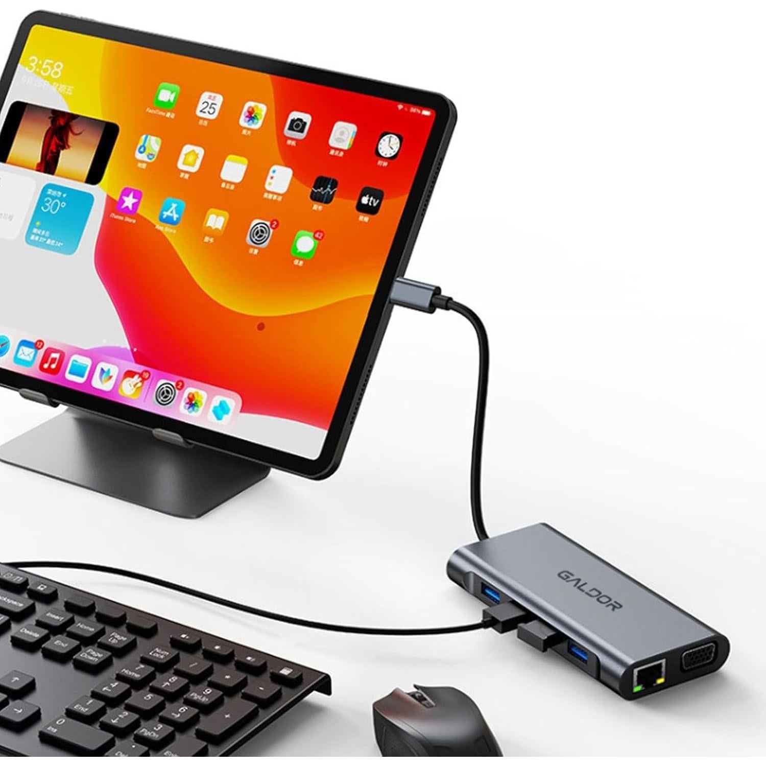 Hub USB C 11 en 1 NeucomBBT con HDMI, Ethernet, 4 USB, VGA
