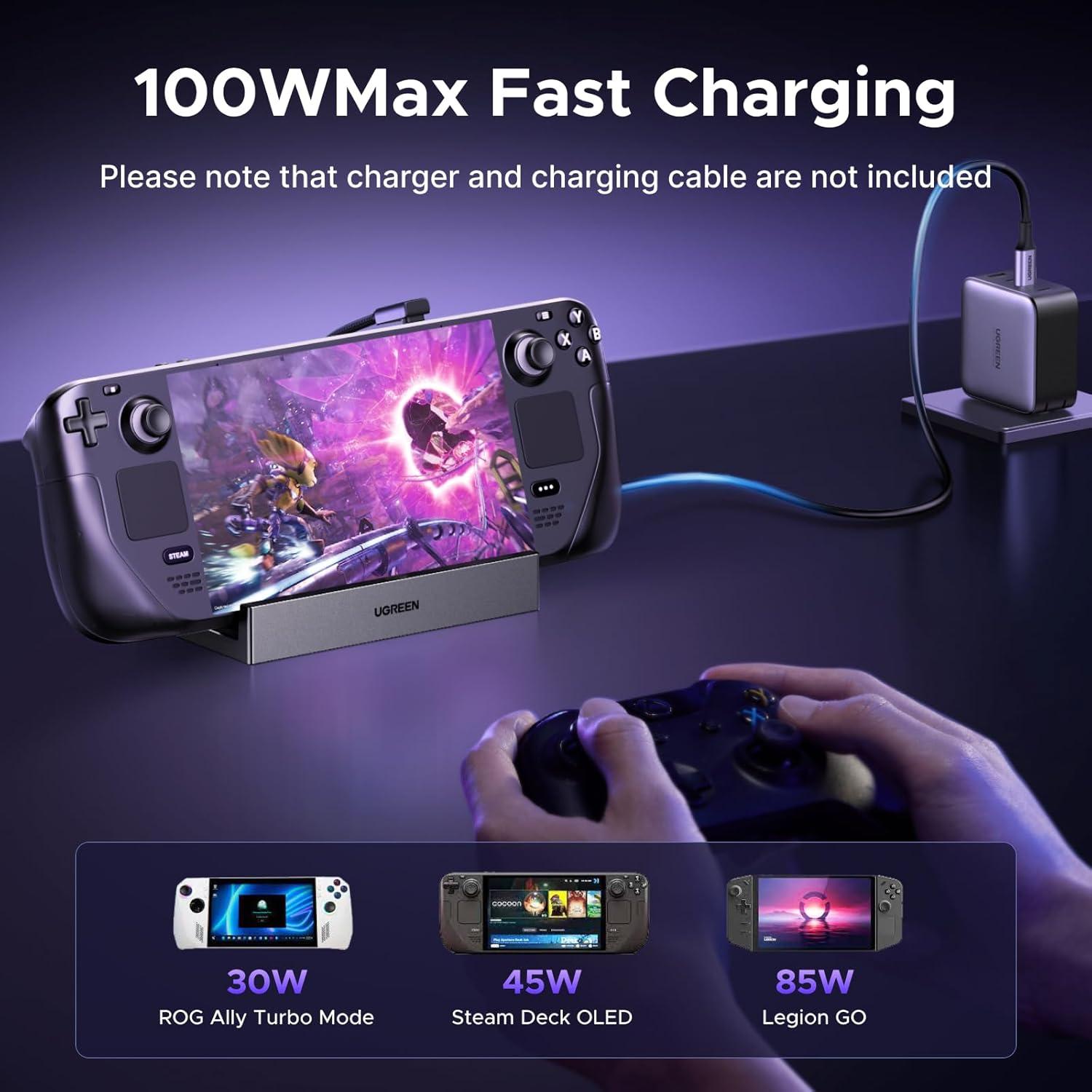 Dock UGREEN 9-en-1 USB C para Steam Deck 4K 120Hz Ethernet