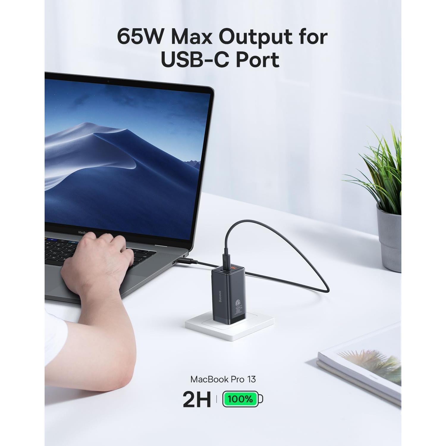 Baseus Hub USB C 9 en 1 con 2 HDMI 4K 120Hz y Cargador 65W