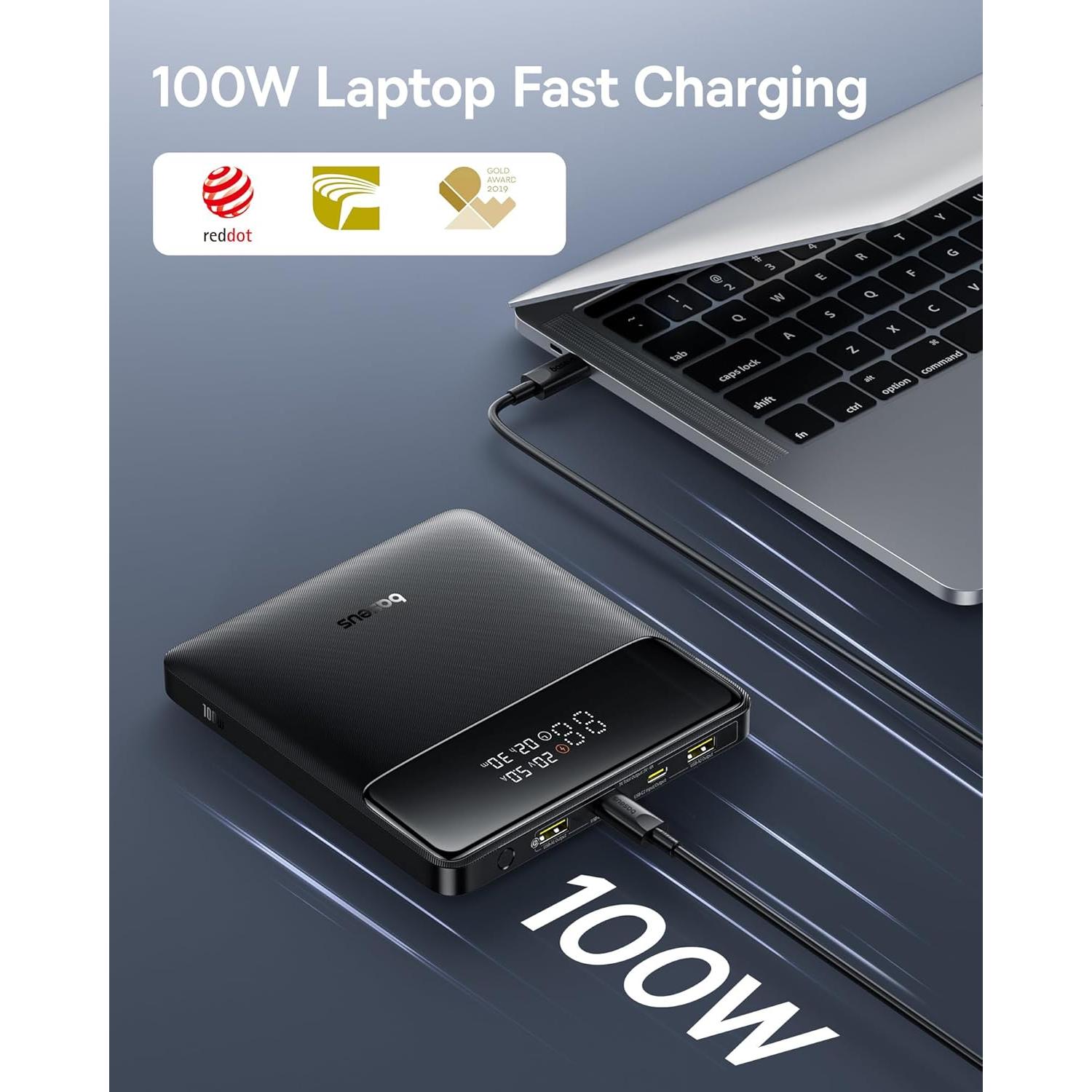 Baseus Estación de Acoplamiento USB-C 9 en 1 4K 120Hz + Cargador 100W