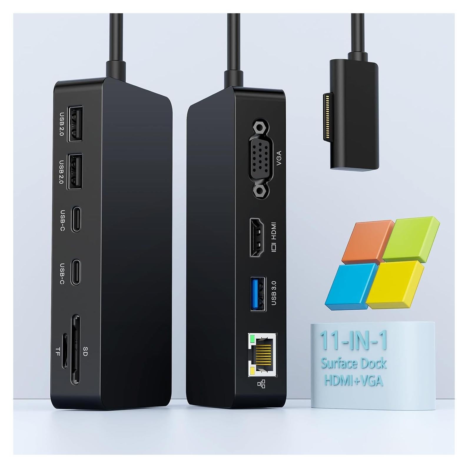 Dock Microsoft Surface Pro 11 en 1 HDMI 4K VGA 72W