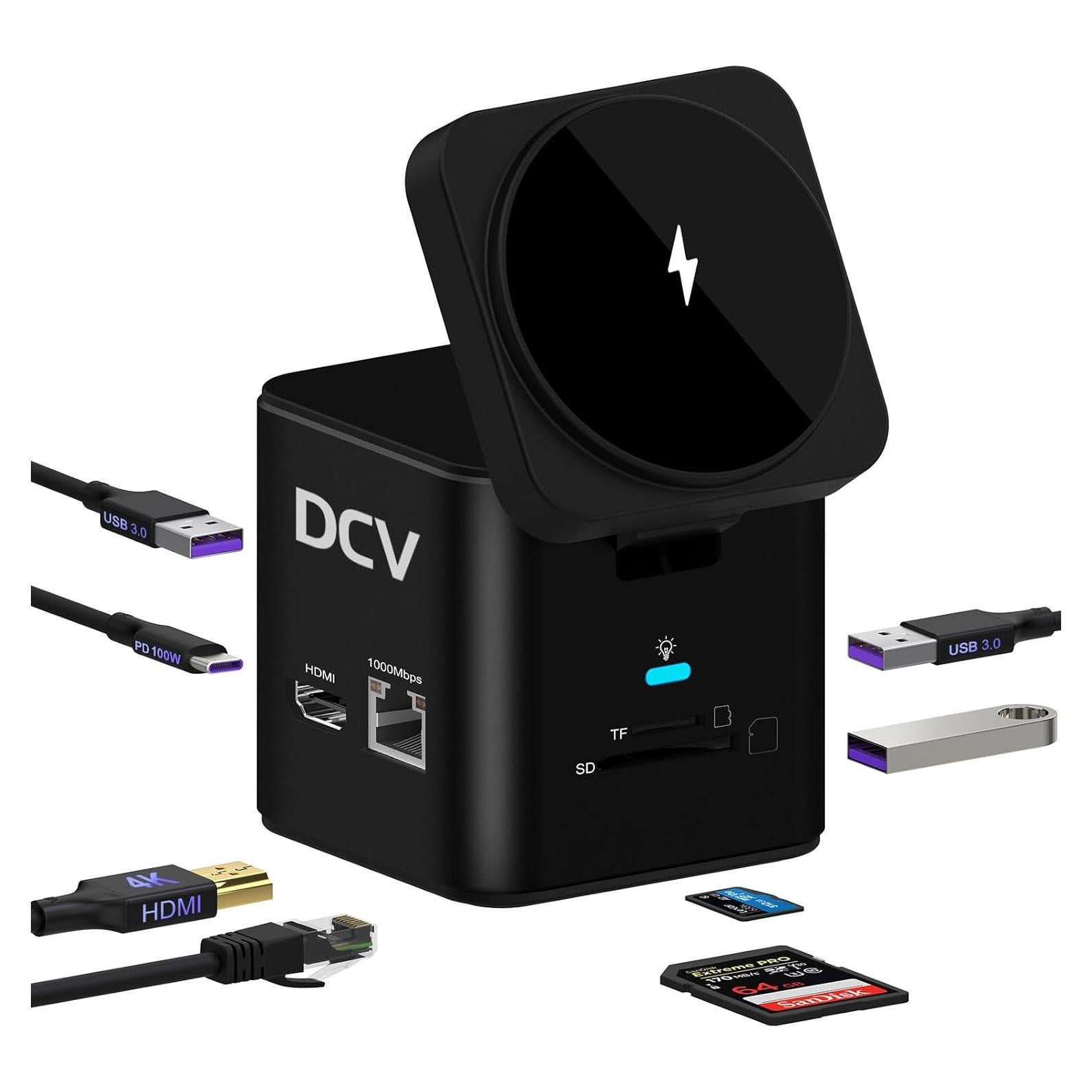 Estación de Acoplamiento USB C DCV 9 en 1 con HDMI 4K y Ethernet