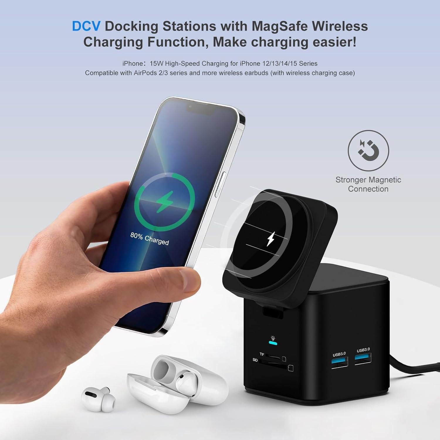 Estación de Acoplamiento USB C DCV 9 en 1 con HDMI 4K y Ethernet