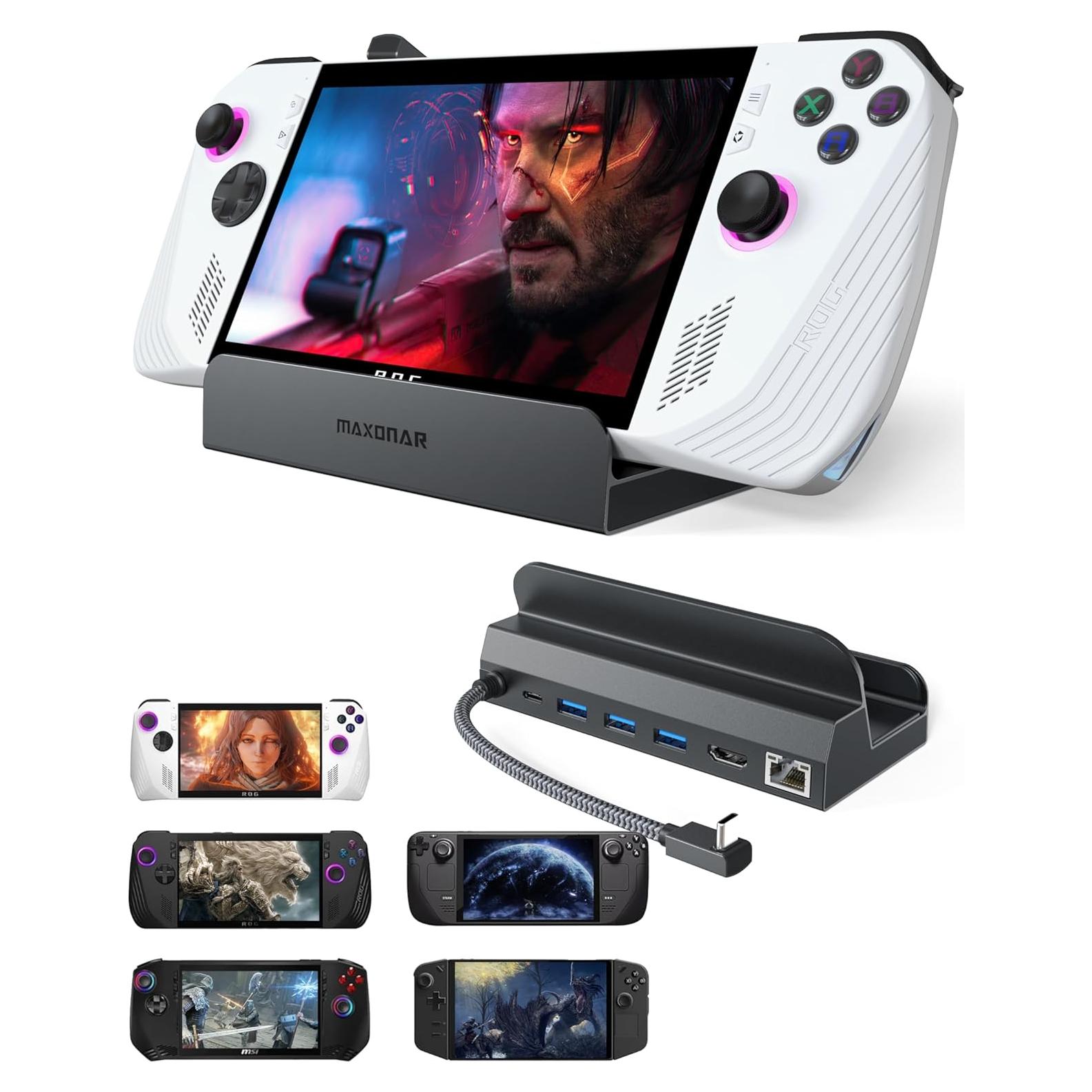 Estación de Acoplamiento 6 en 1 Maxonar para ROG Ally y Steam Deck