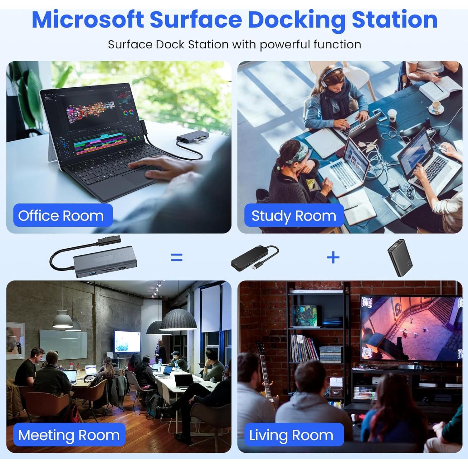 Microsoft Surface Dock 11 en 1 HDMI 4K Hub de Viaje
