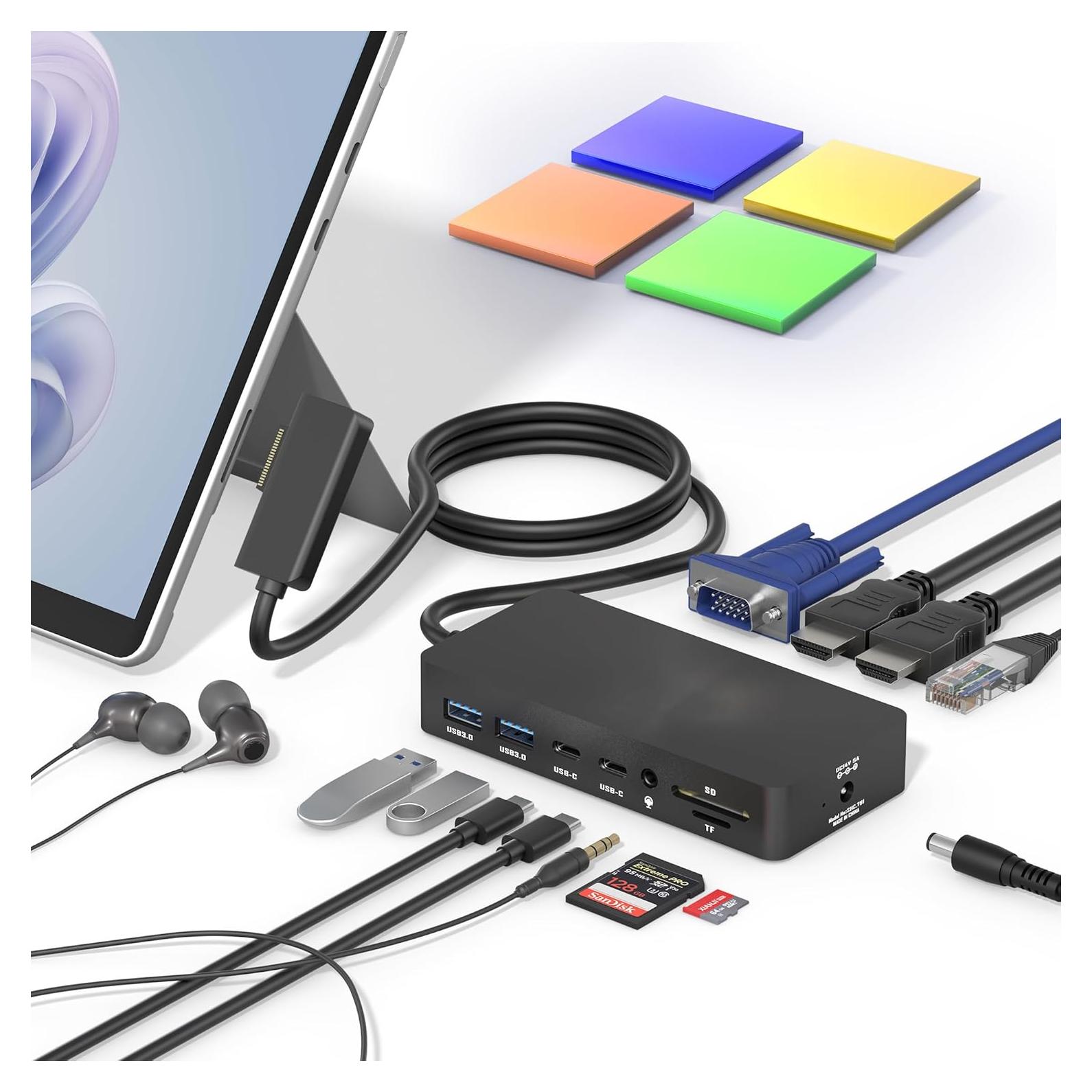 Estación de Acoplamiento Microsoft Surface Dock 12-en-1 HDMI VGA