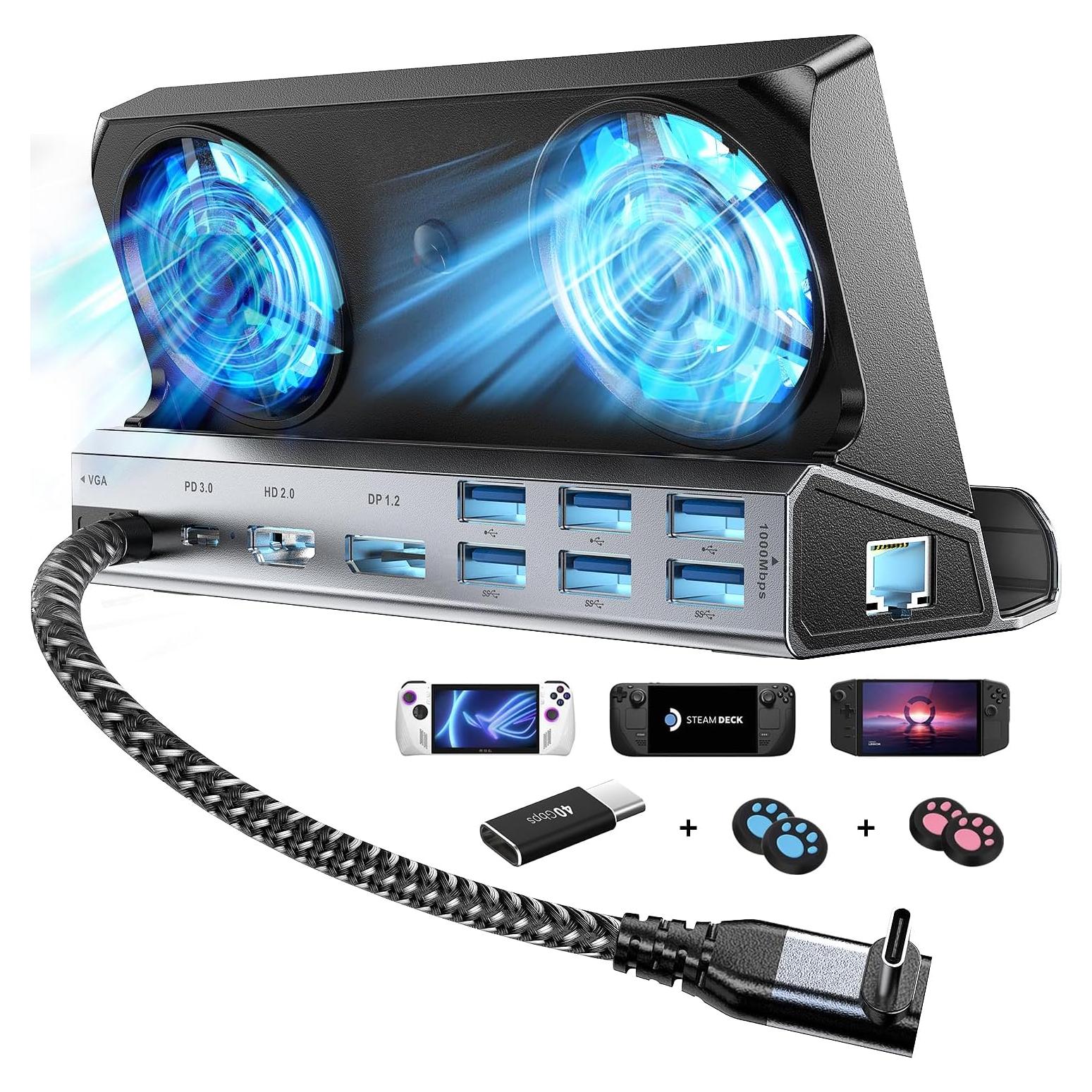 Dock 11 en 1 YCBUENO para Steam Deck, ROG Ally y Switch 4K