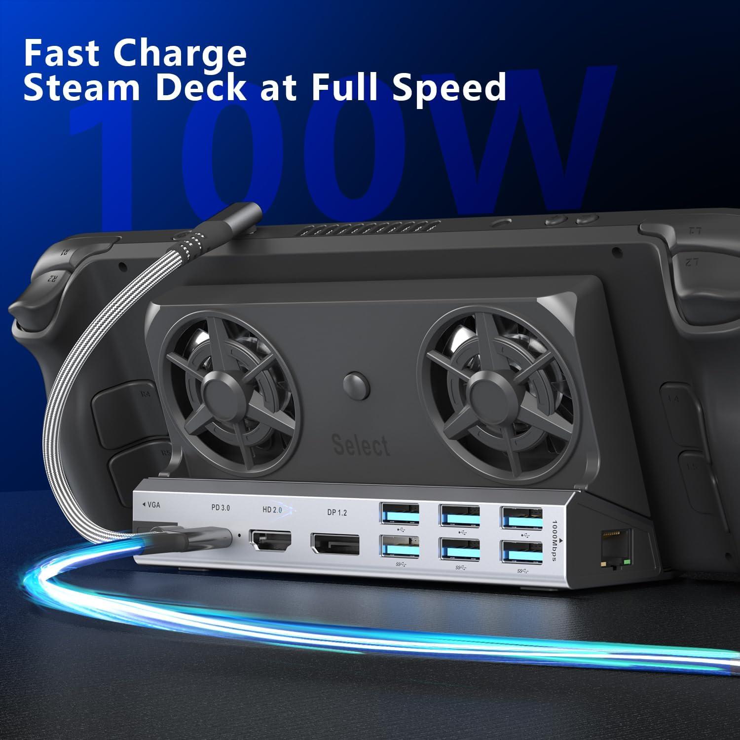 Dock 11 en 1 YCBUENO para Steam Deck, ROG Ally y Switch 4K