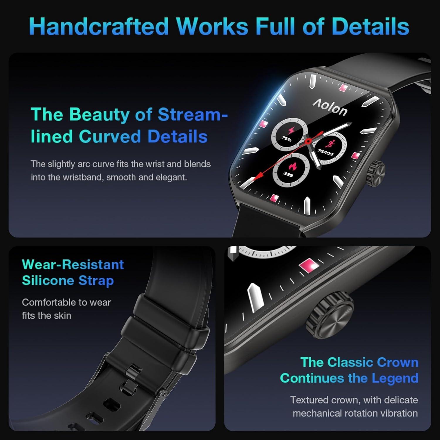 Reloj Inteligente AOLON Curve 2 HD 1.83" Negro IP67