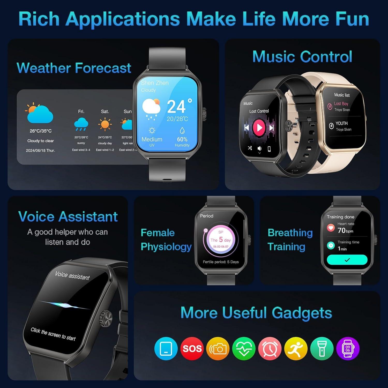 Reloj Inteligente AOLON Curve 2 HD 1.83" Negro IP67