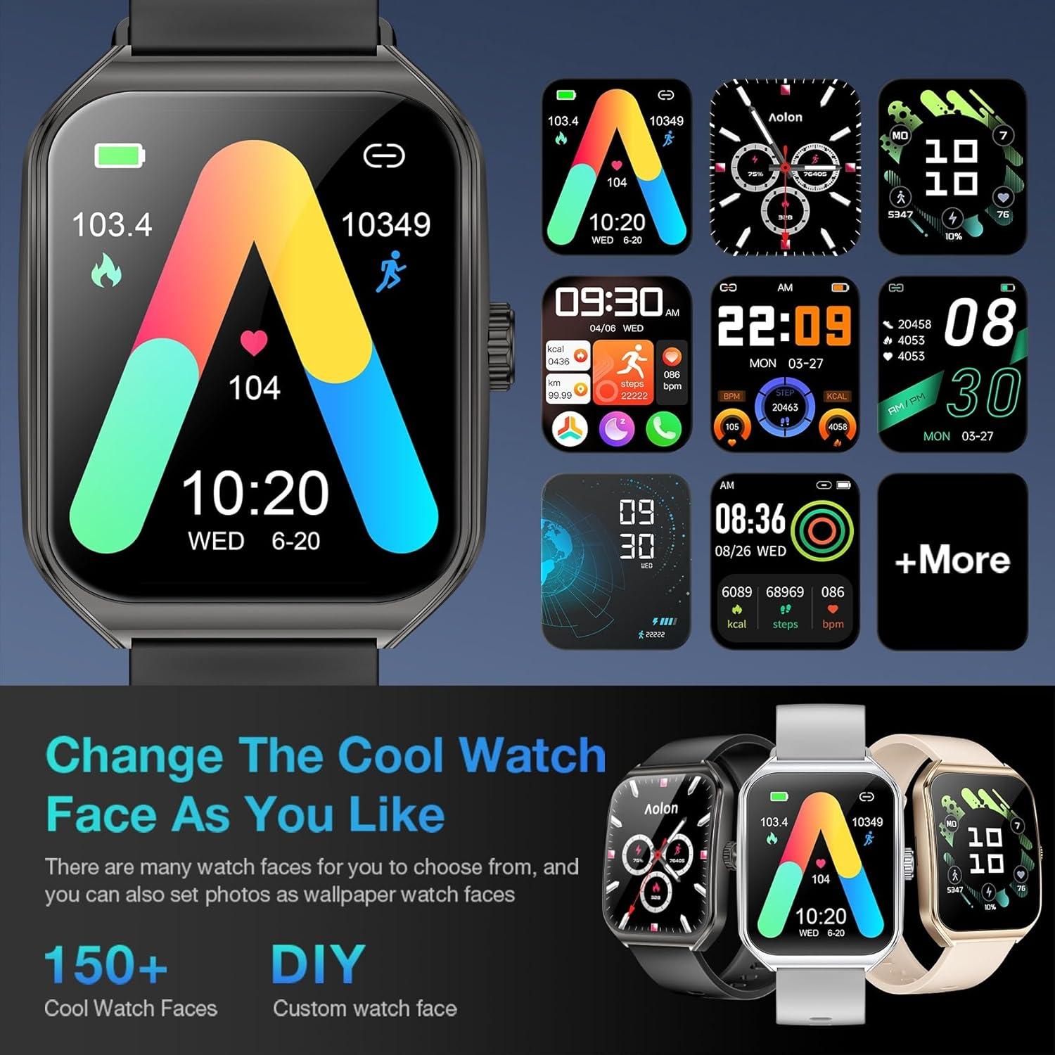 Reloj Inteligente AOLON Curve 2 HD 1.83" Negro IP67