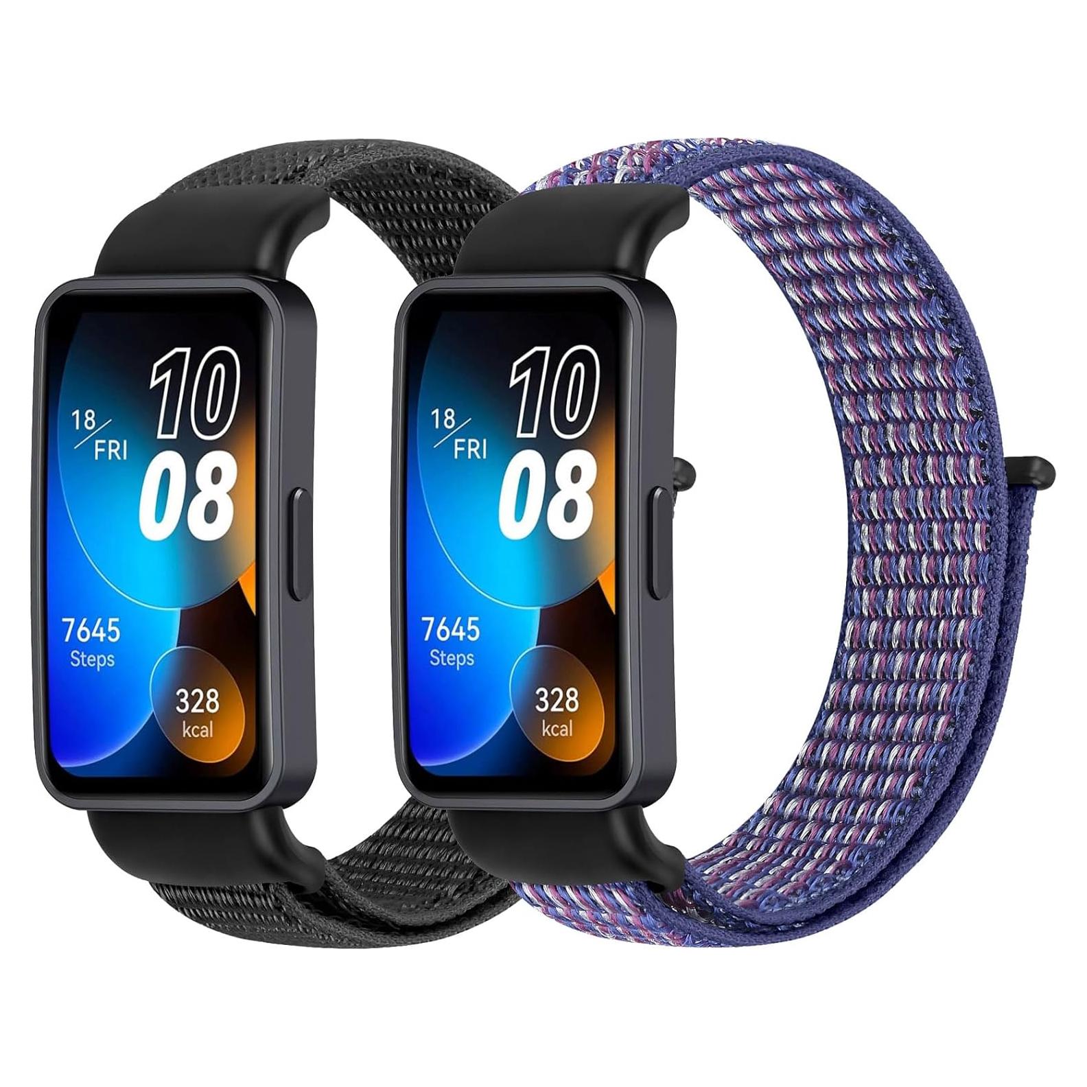 Correas de Reloj de Nailon WNIPH para Huawei Band 10/9/8 - 2 Piezas Ajustables